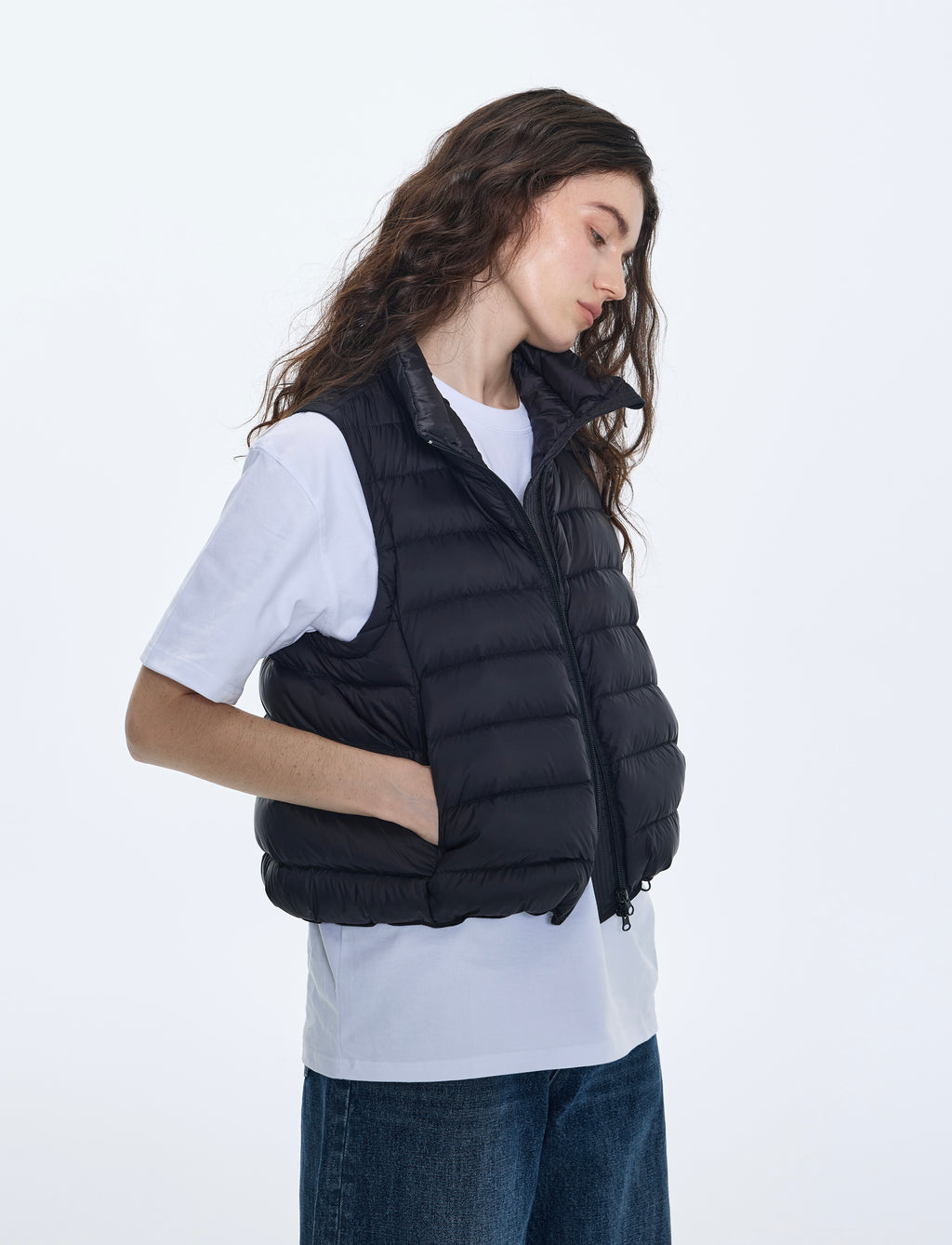 doudoune sans manches en duvet d'oie 