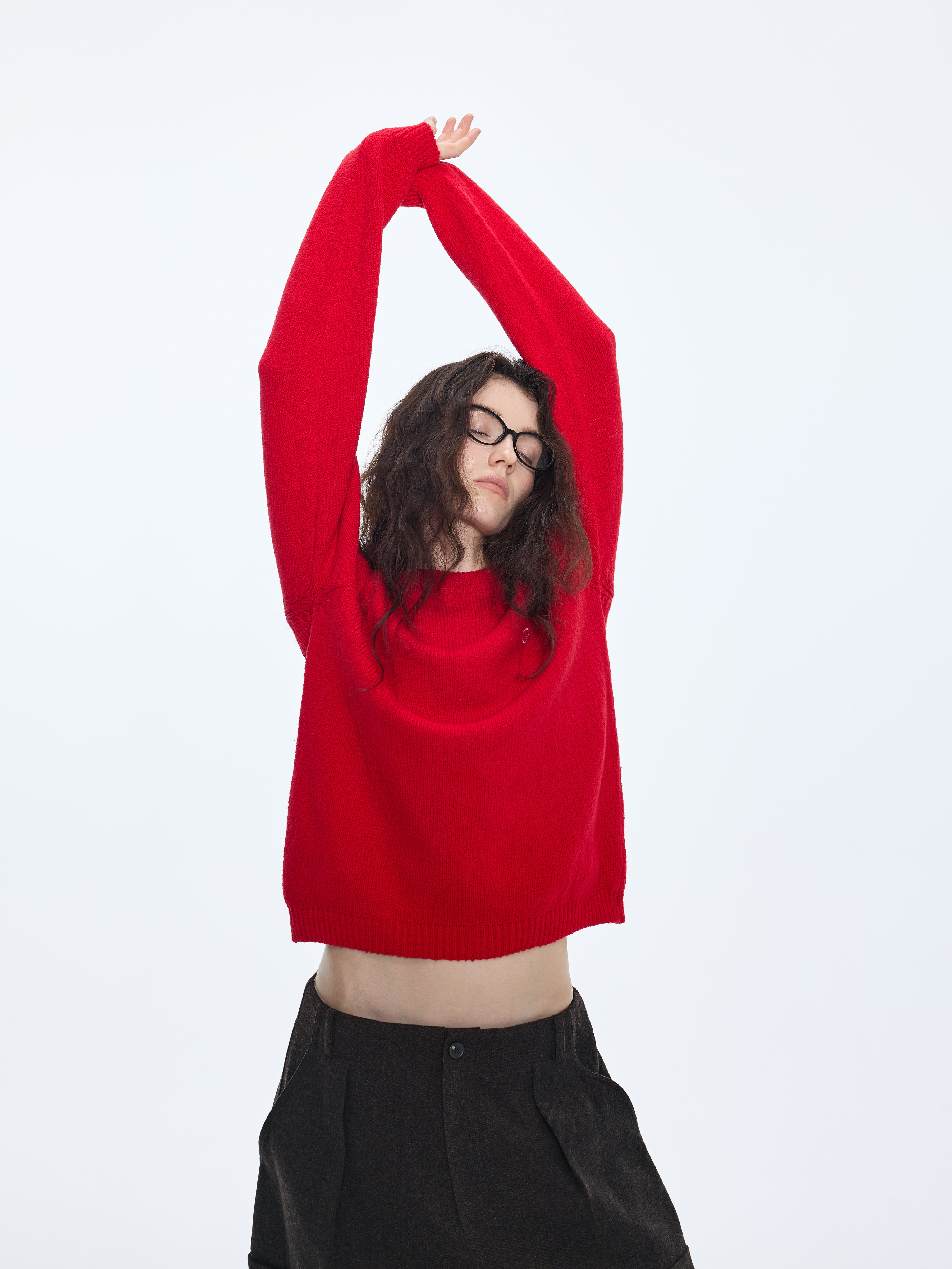 Suéter de punto fino de mezcla de algodón