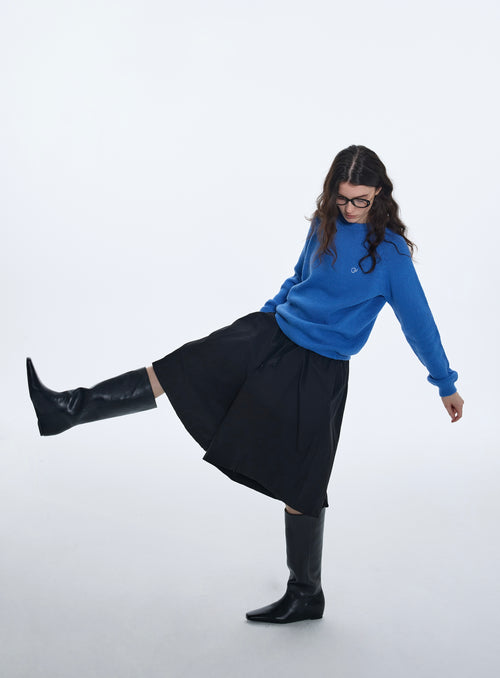 Cotton‑Blend Cargo Culottes