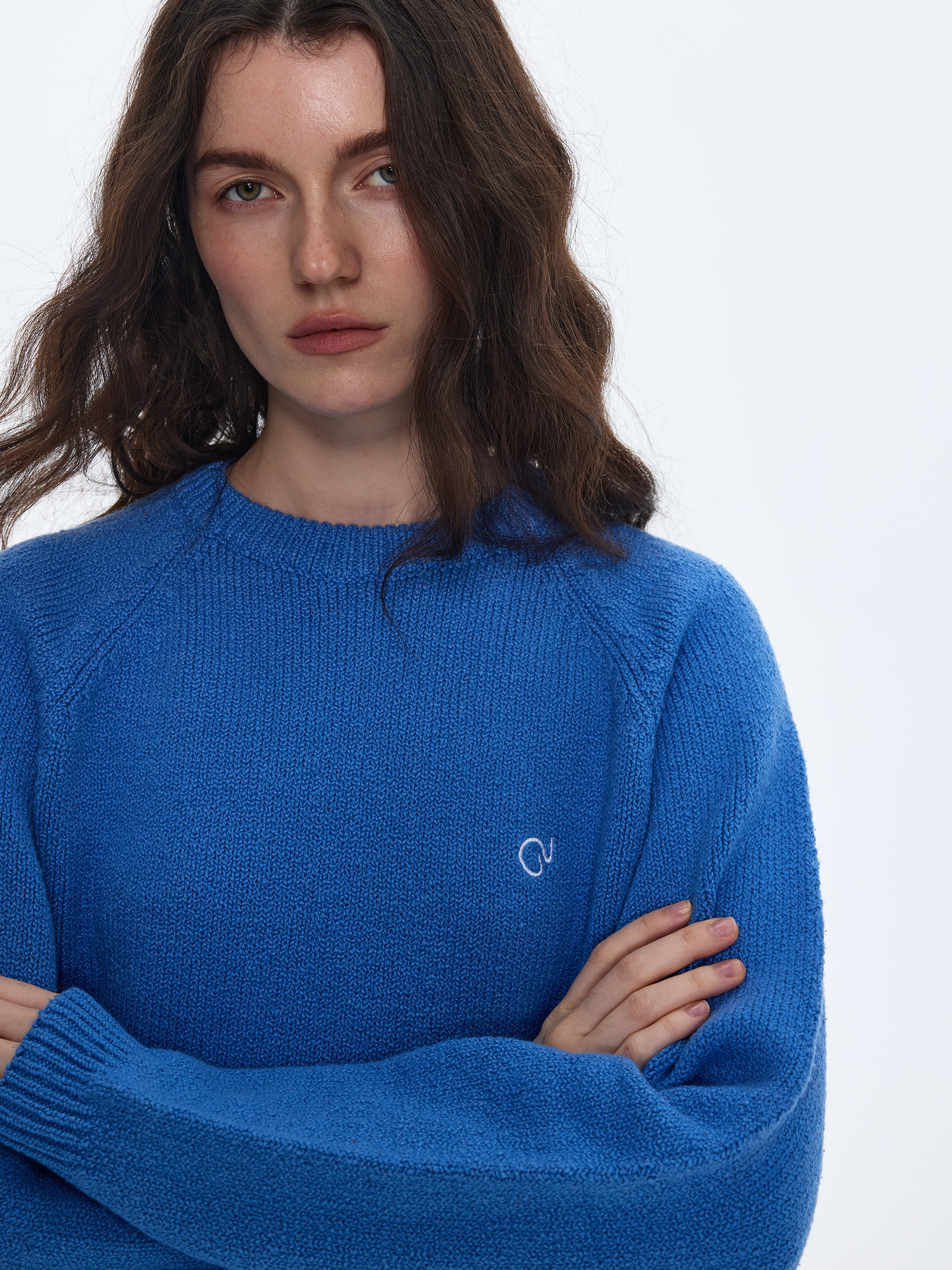 Suéter de punto fino de mezcla de algodón