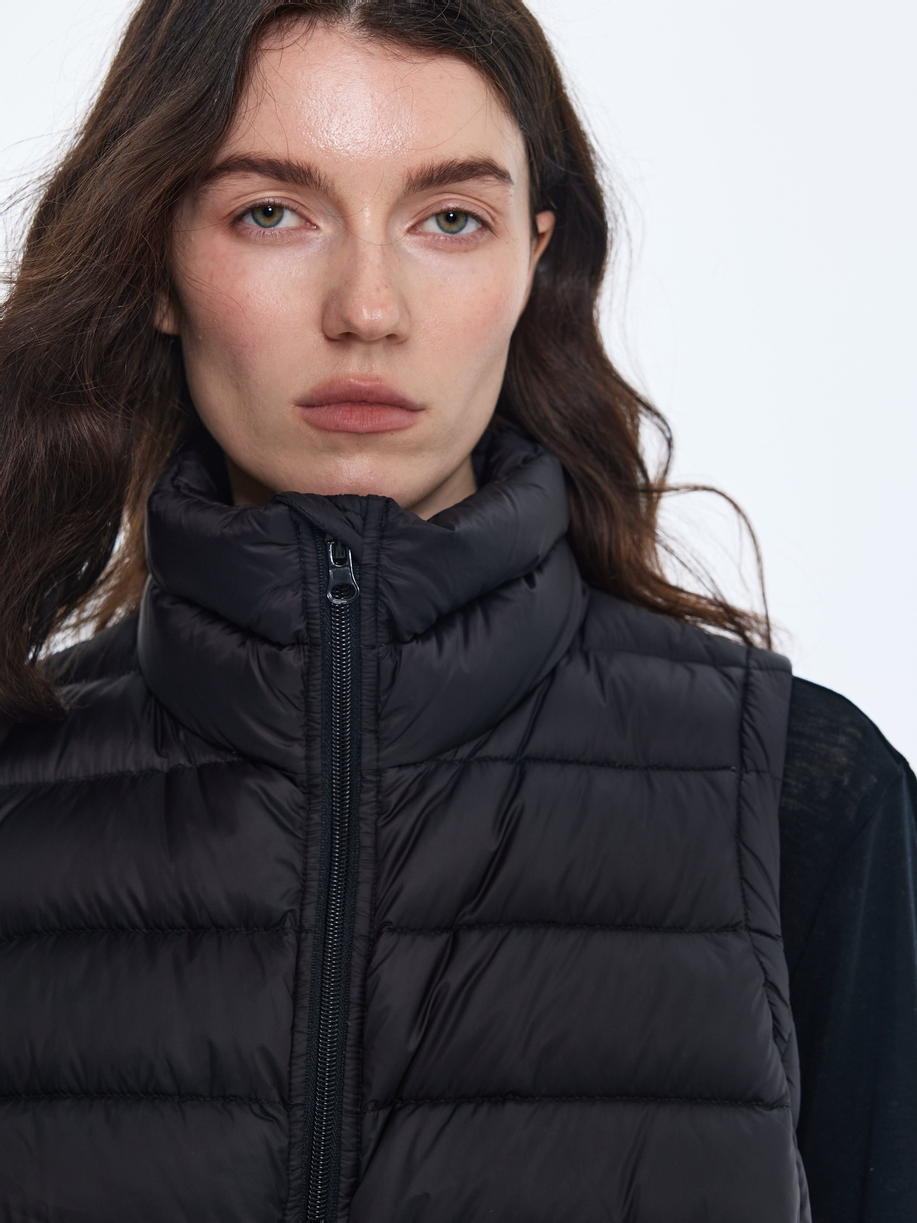 Chaleco acolchado de plumón de ganso sin mangas 