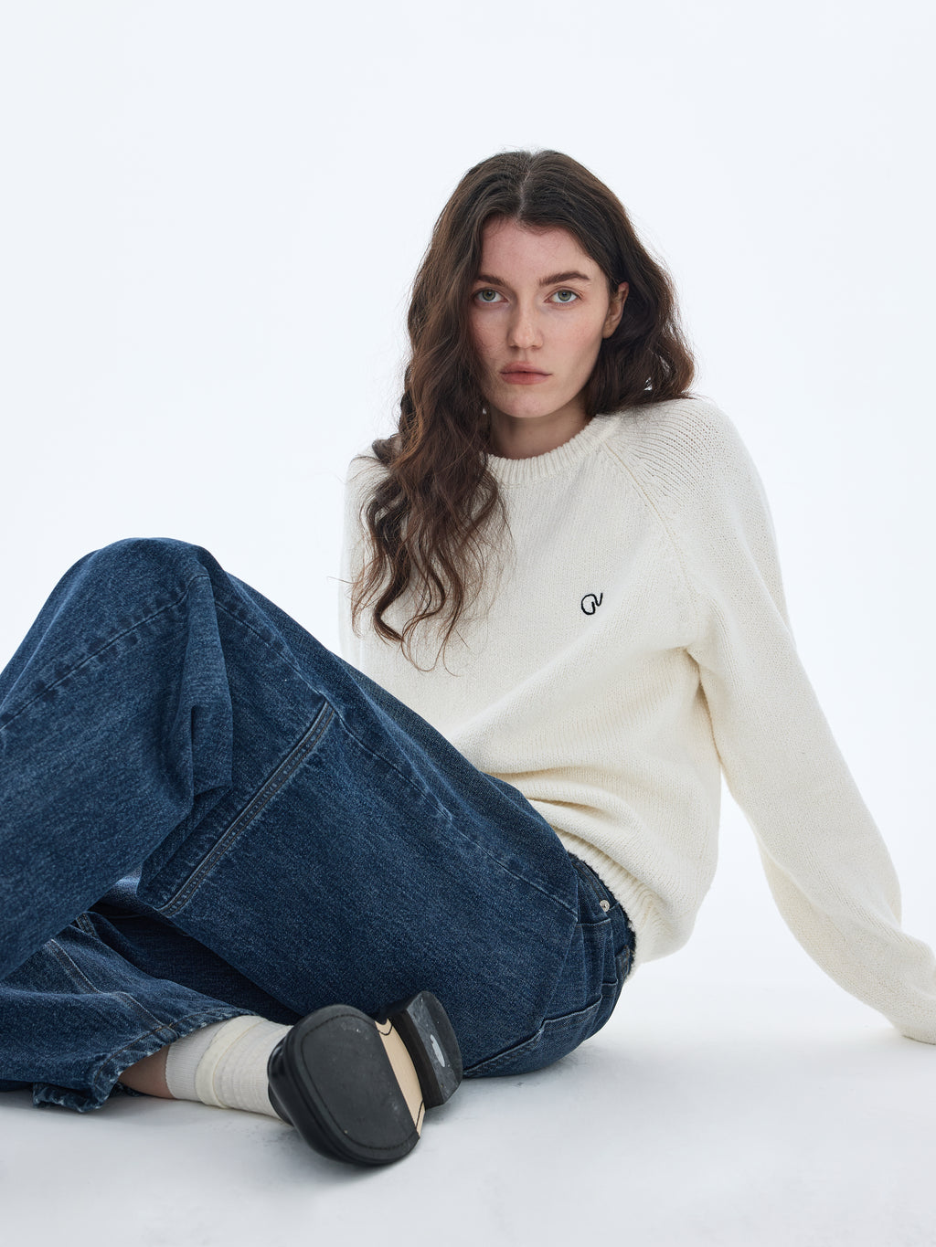 Suéter de punto fino de mezcla de algodón