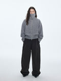 Double‑Zipper Knit Cardigan