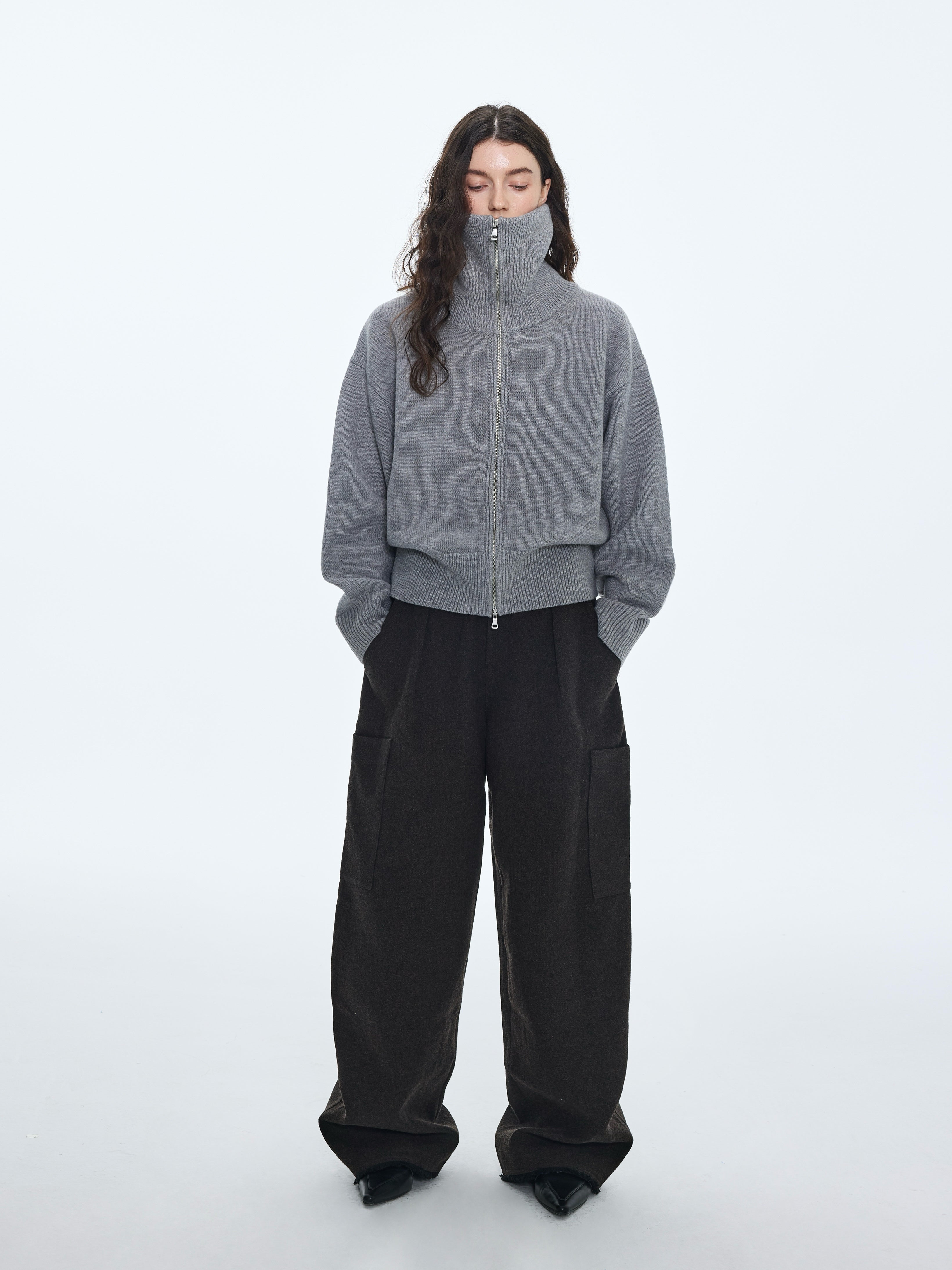 Gilet en maille à double fermeture éclair