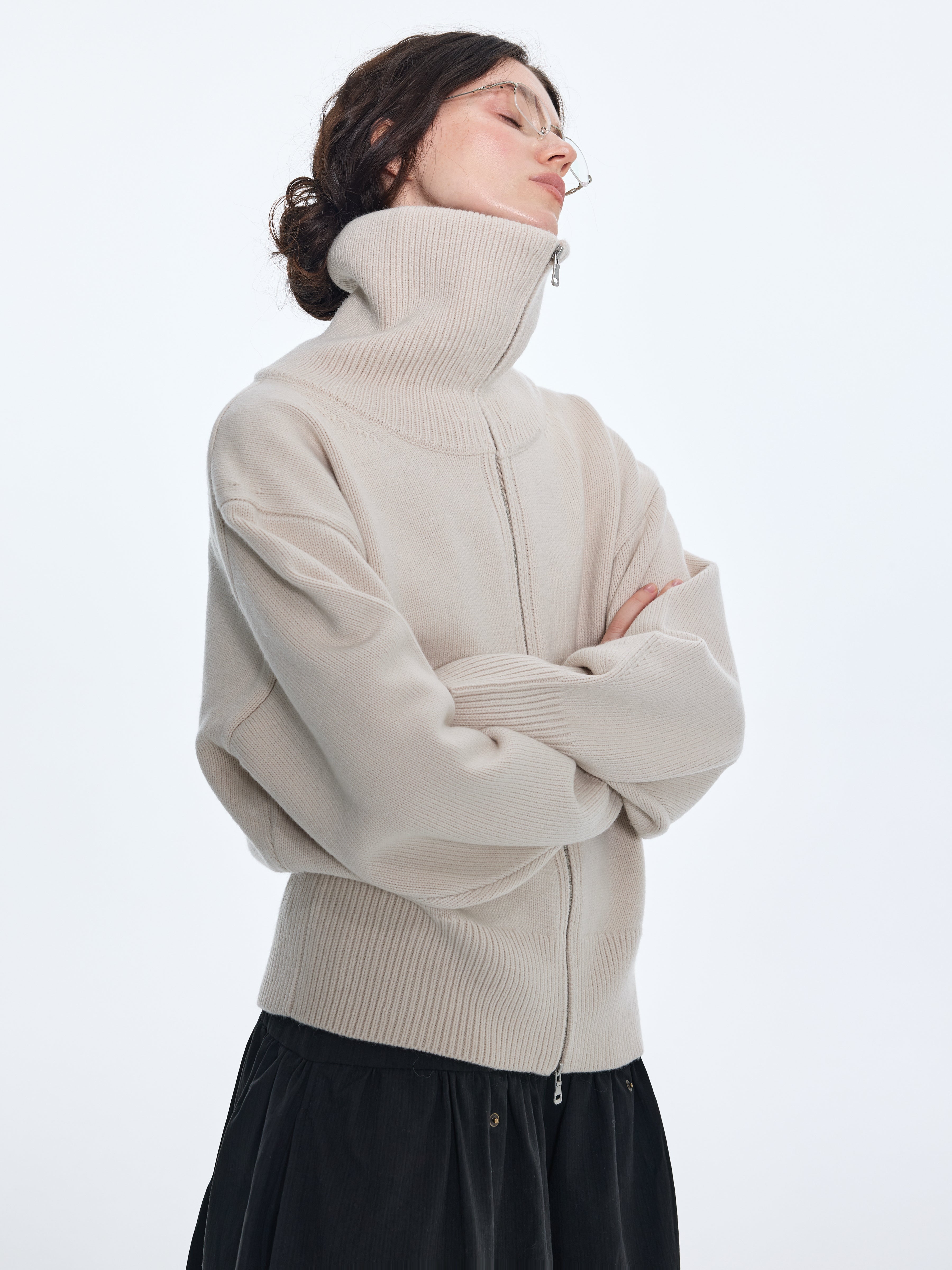 Gilet en maille à double fermeture éclair