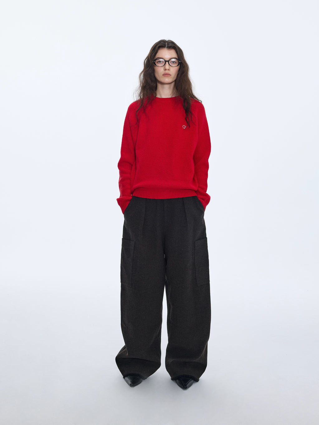 Suéter de punto fino de mezcla de algodón