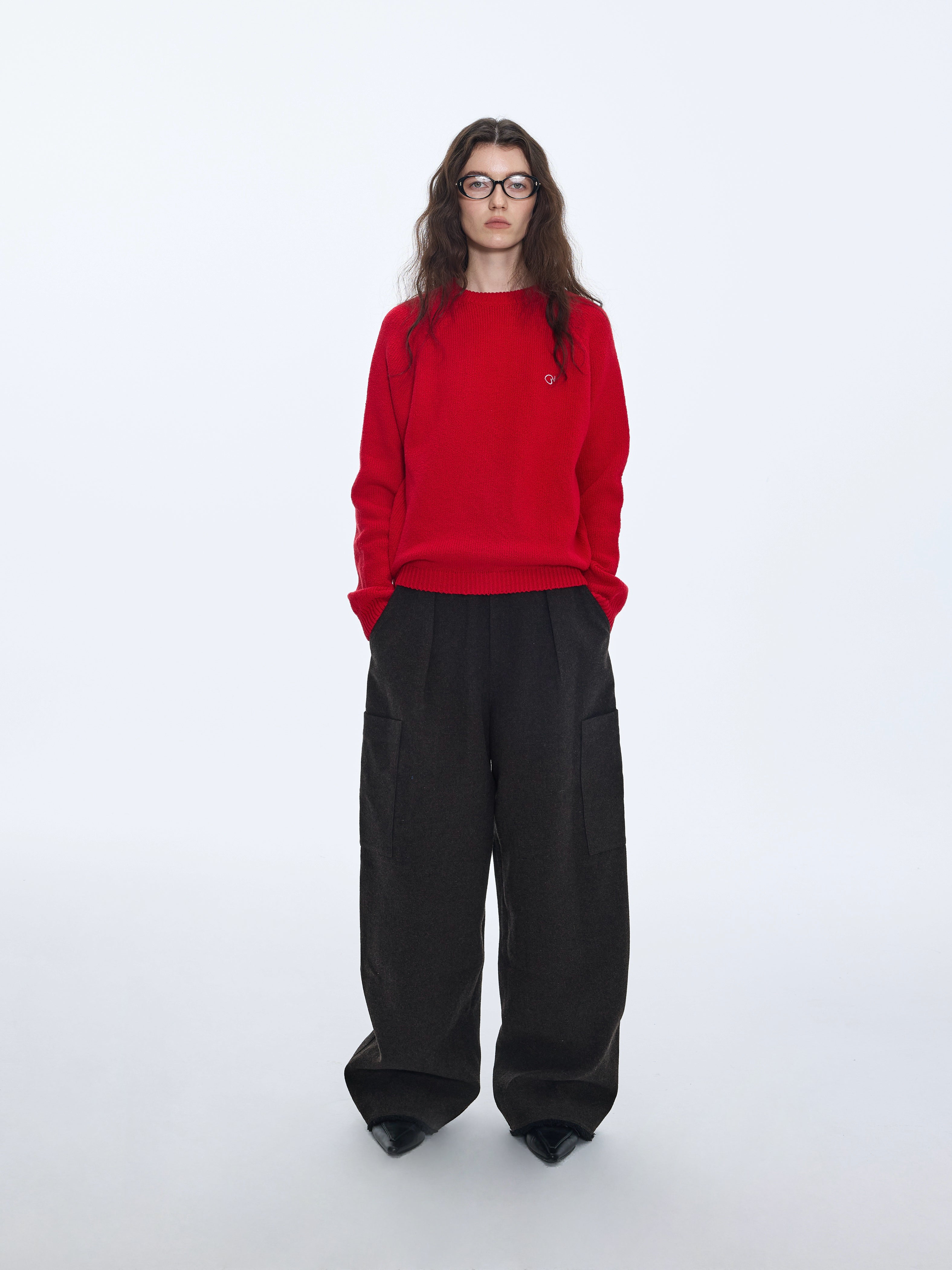 Suéter de punto fino de mezcla de algodón