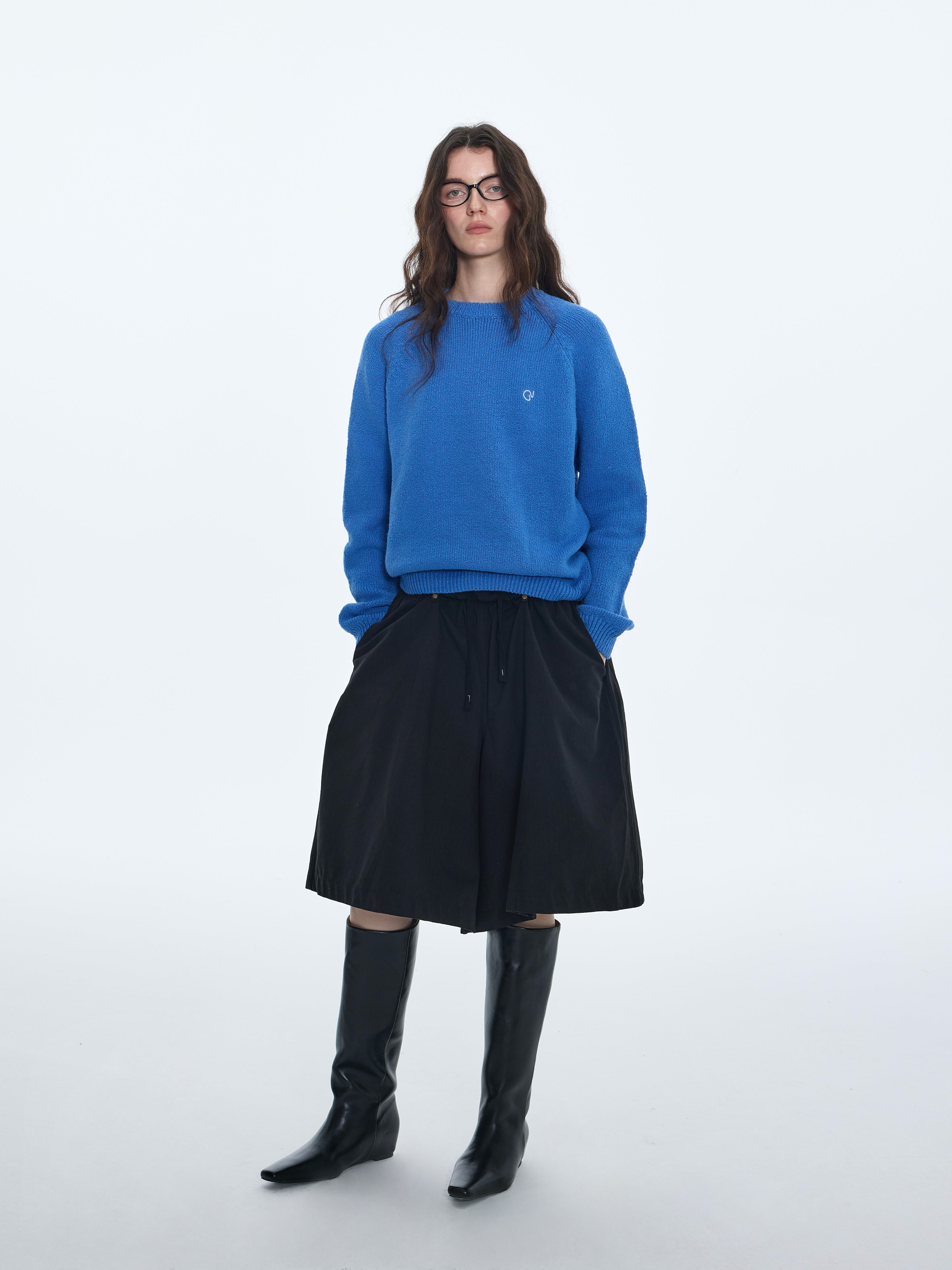 Suéter de punto fino de mezcla de algodón