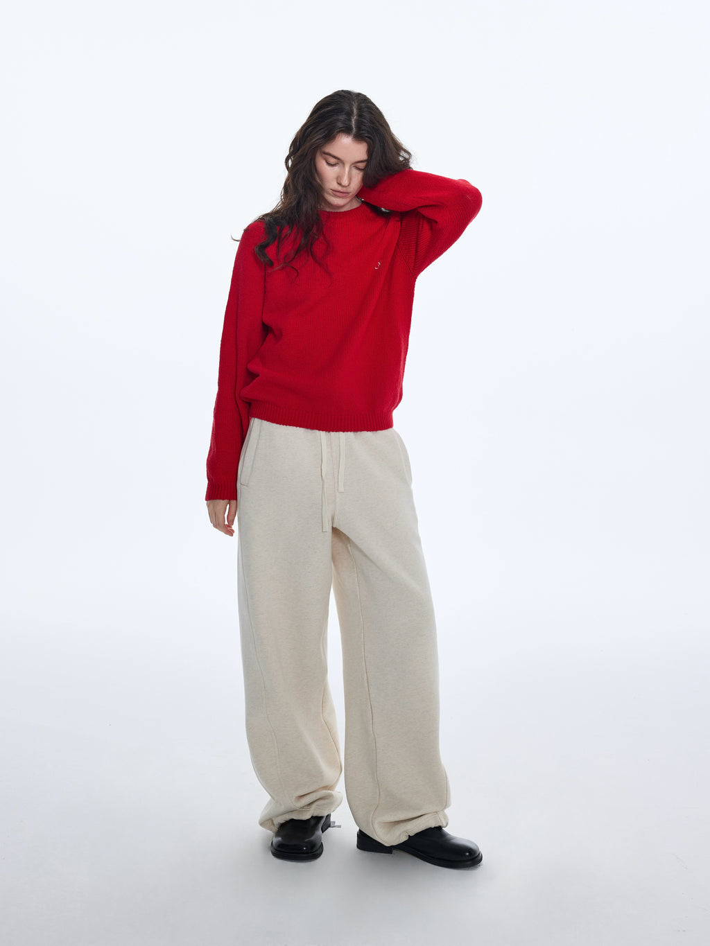 Suéter de punto fino de mezcla de algodón