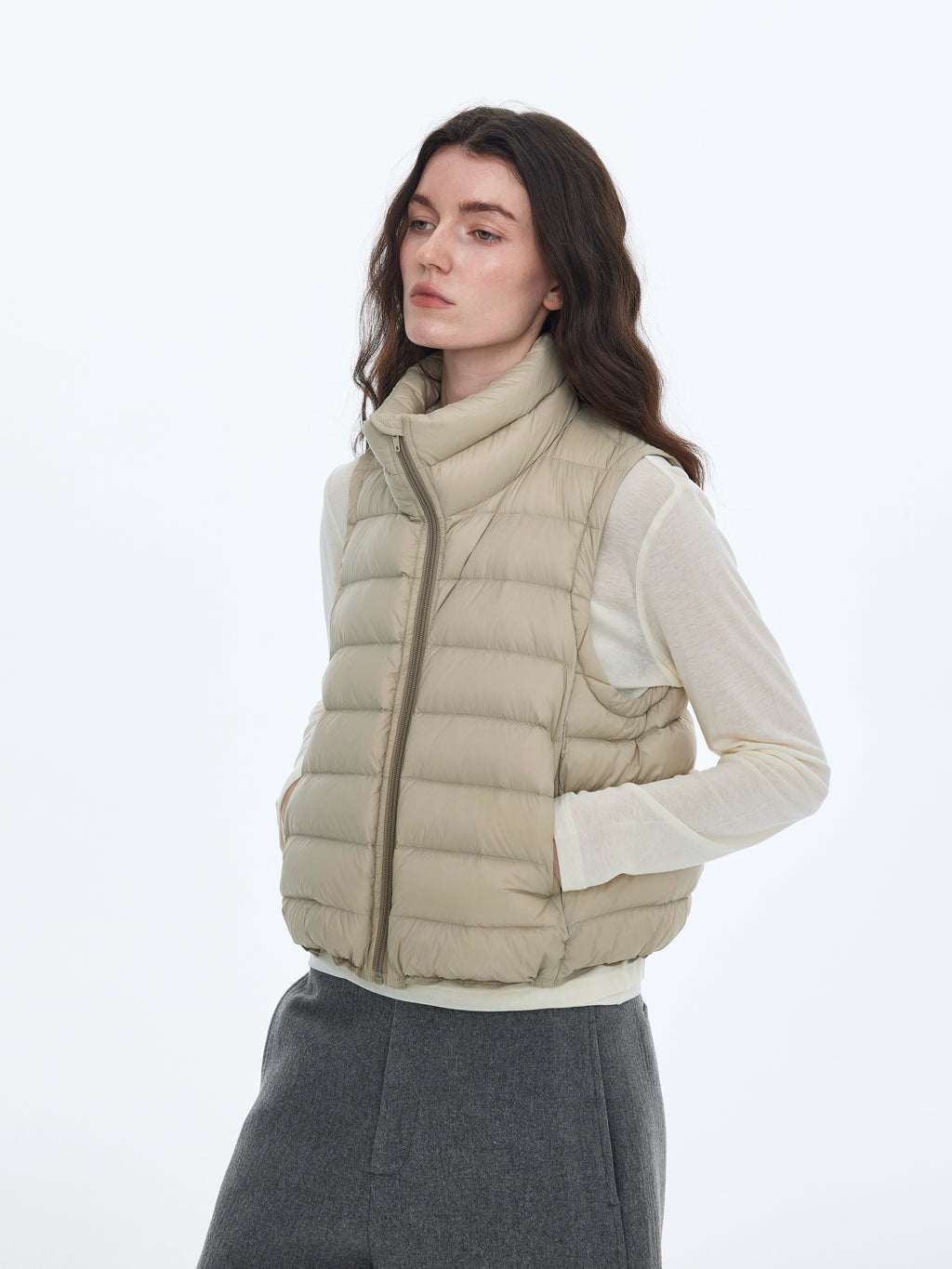 doudoune sans manches en duvet d'oie 