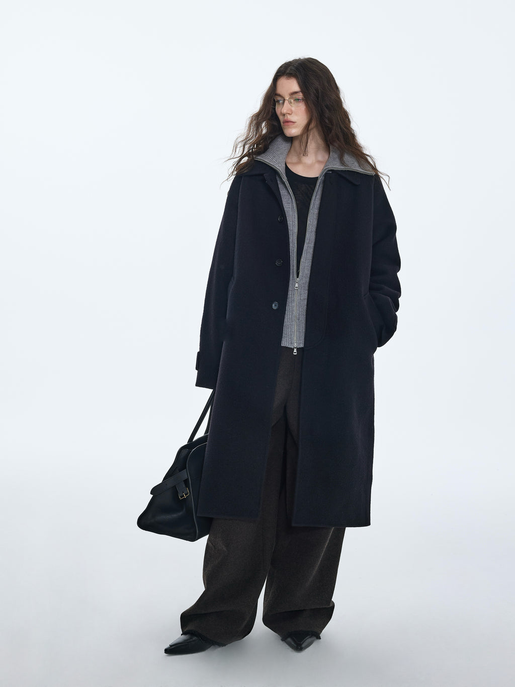 Wool Long Coat in Classic Cut