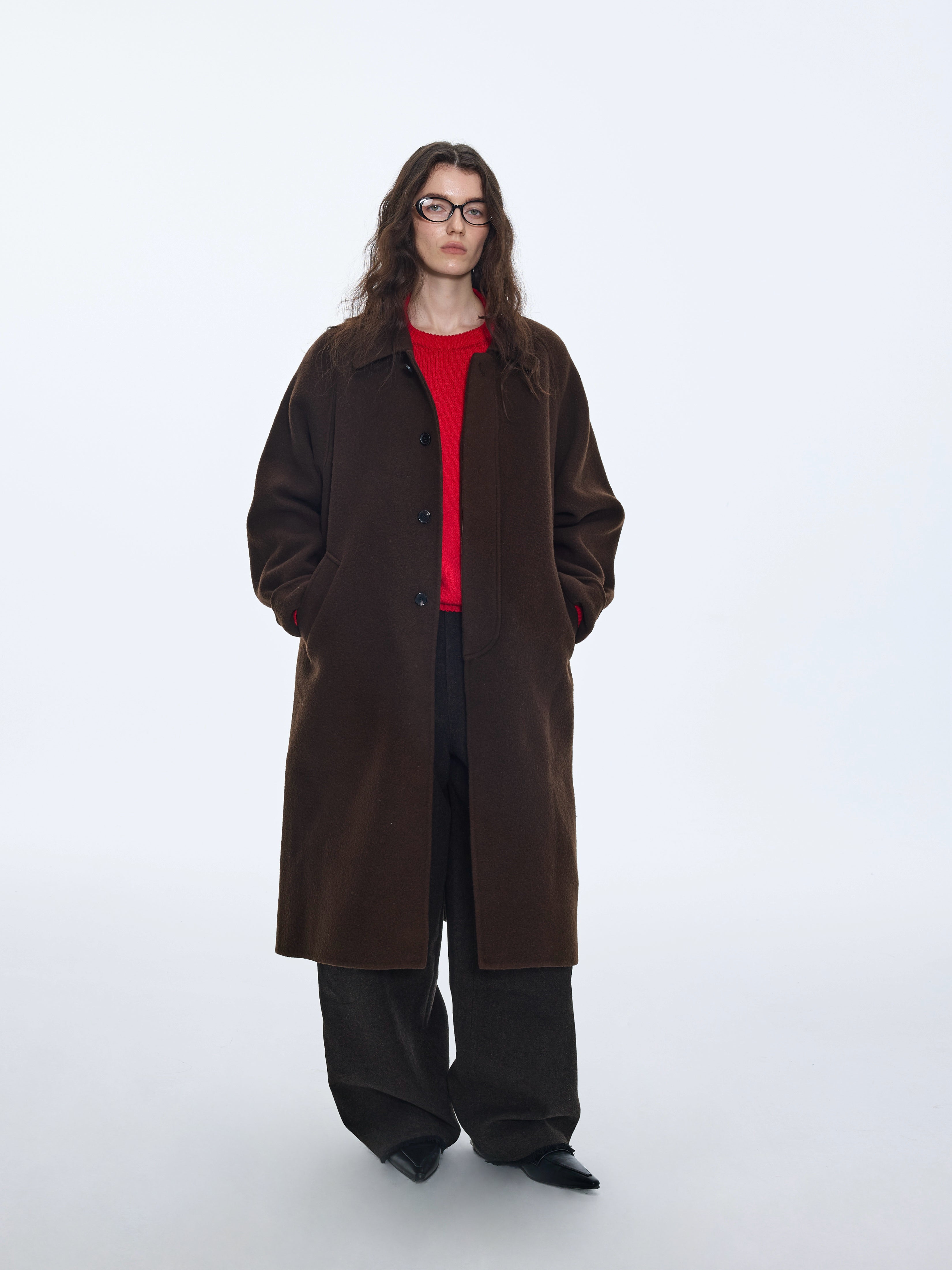 Wool Long Coat in Classic Cut