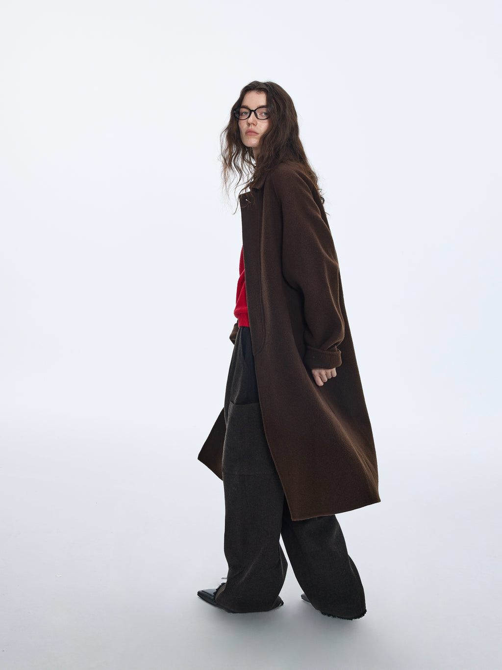 Wool Long Coat in Classic Cut