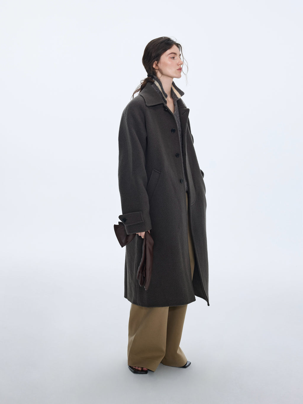 Wool Long Coat in Classic Cut