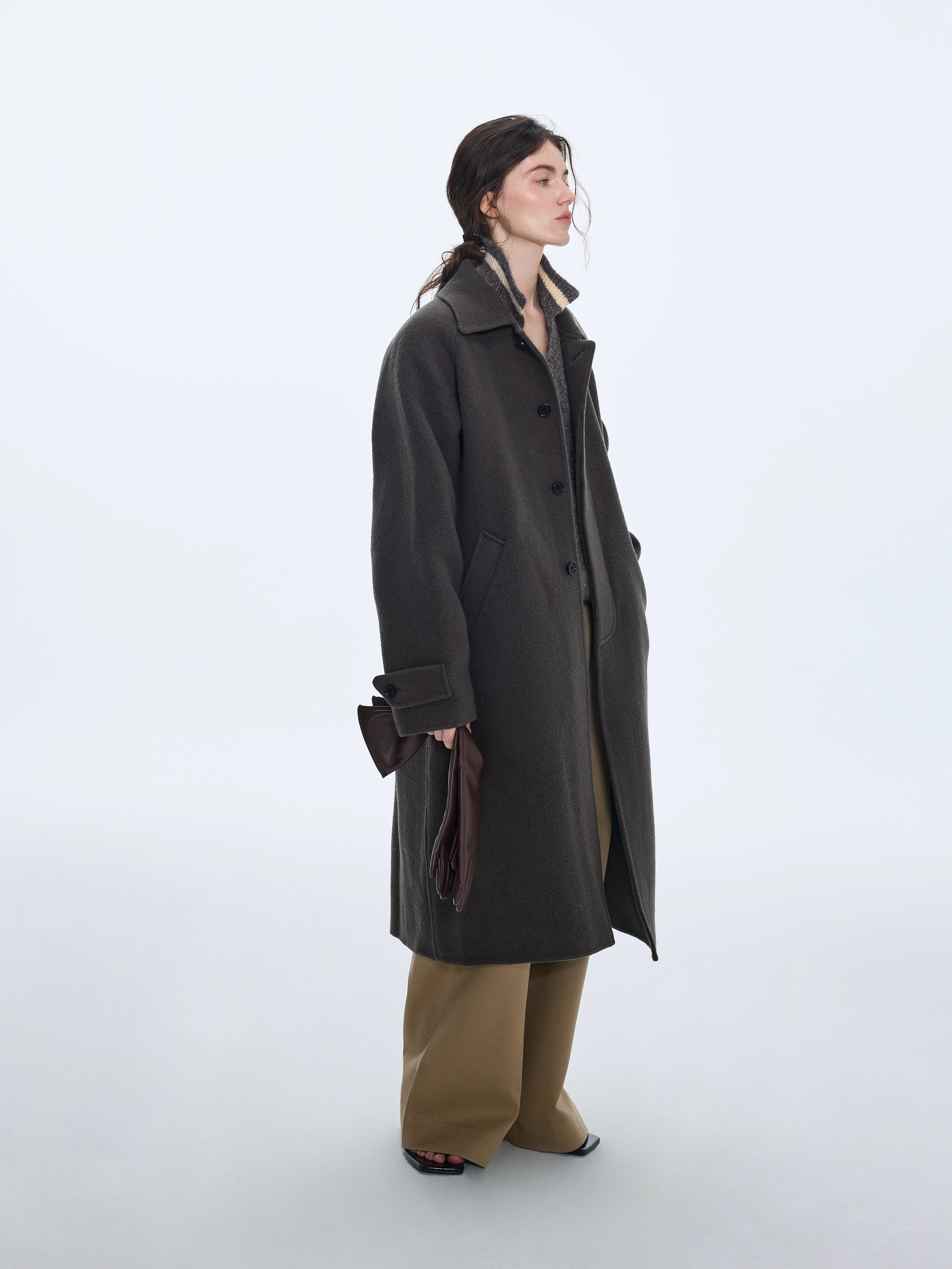 Wool Long Coat in Classic Cut