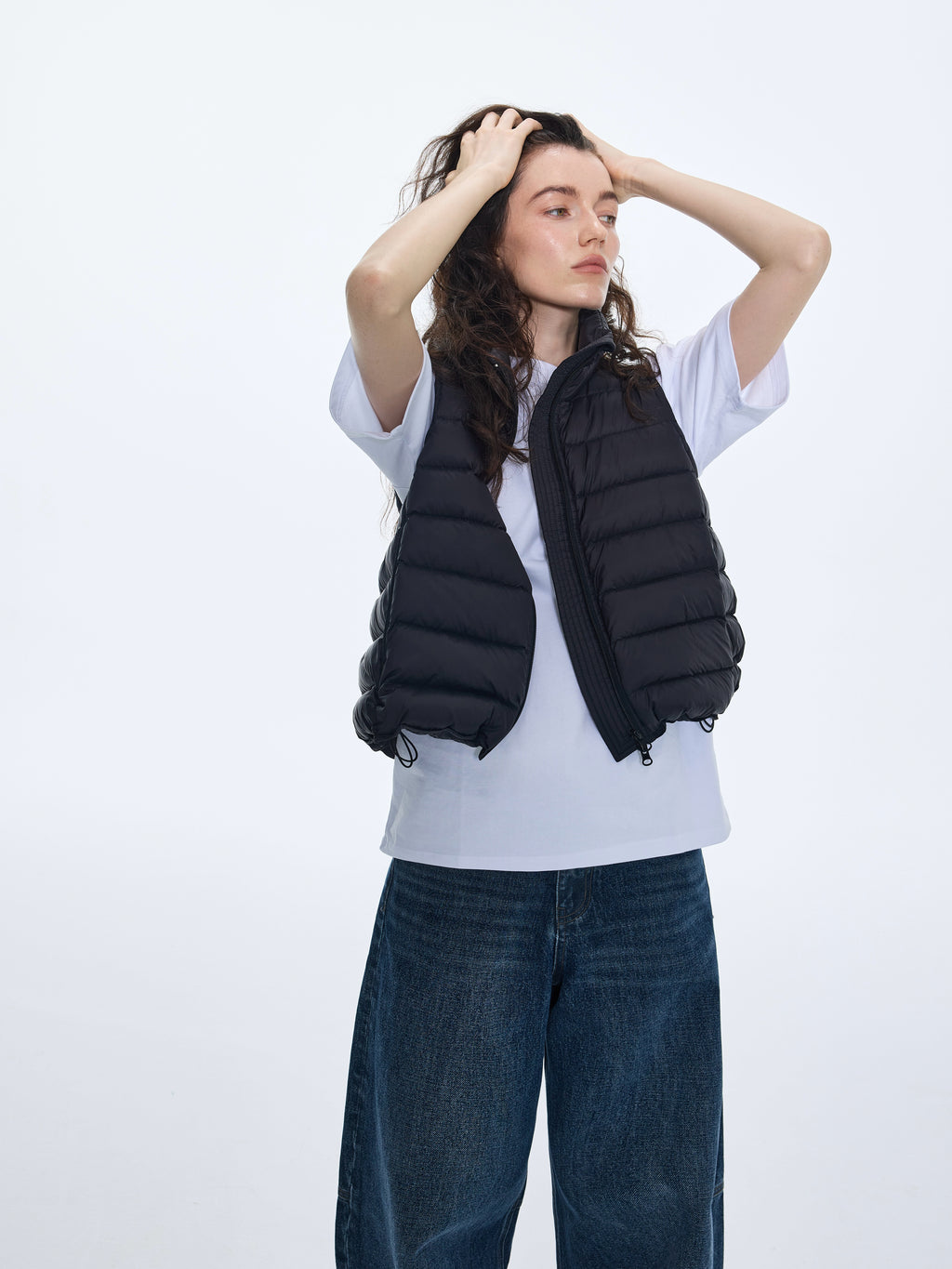 doudoune sans manches en duvet d'oie 