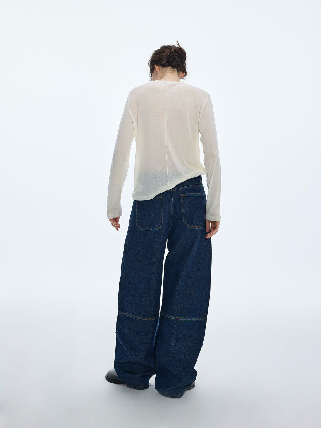 Utility‑Pocket Wide‑Leg Jeans