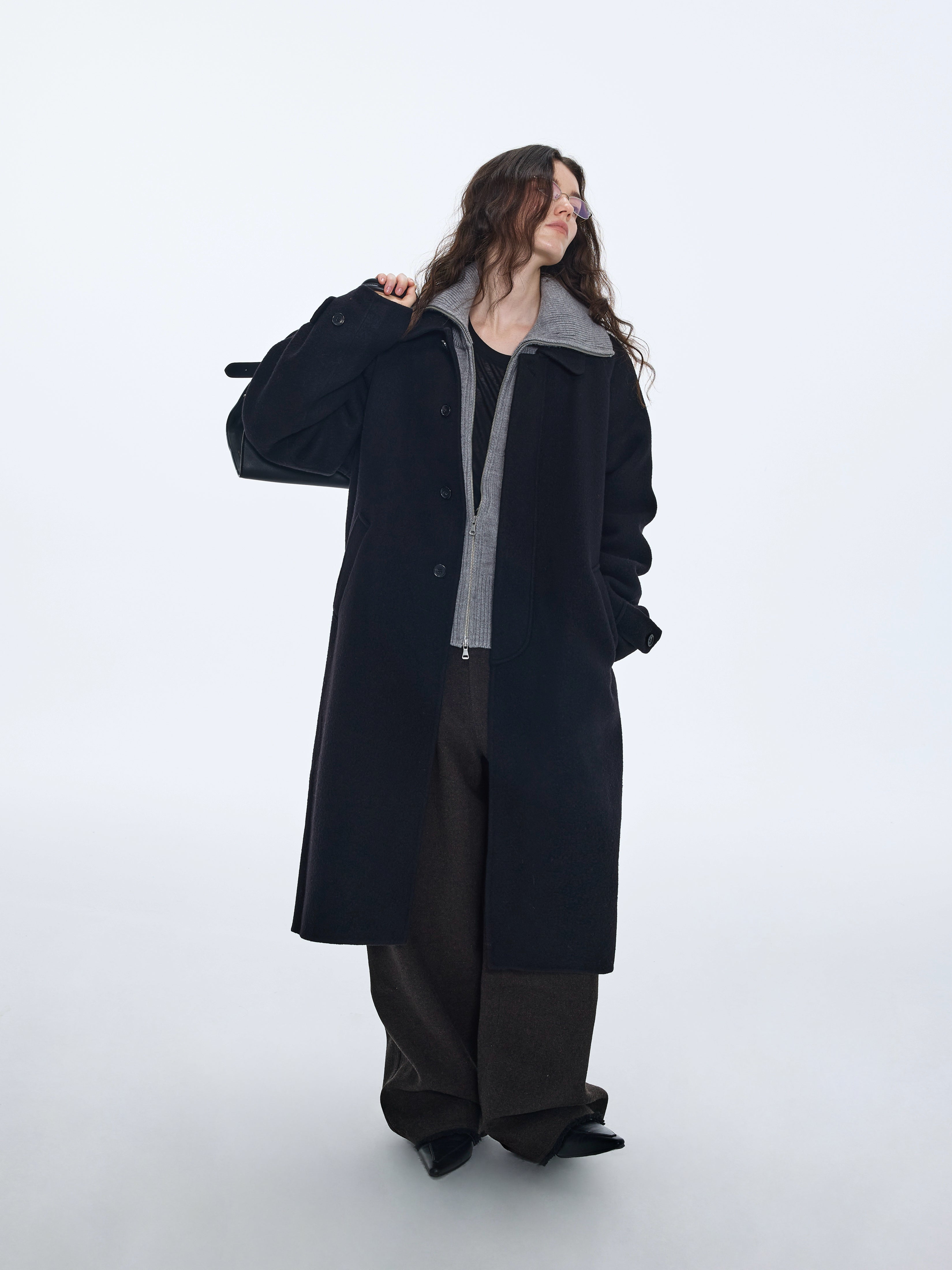 Double‑Zipper Knit Cardigan