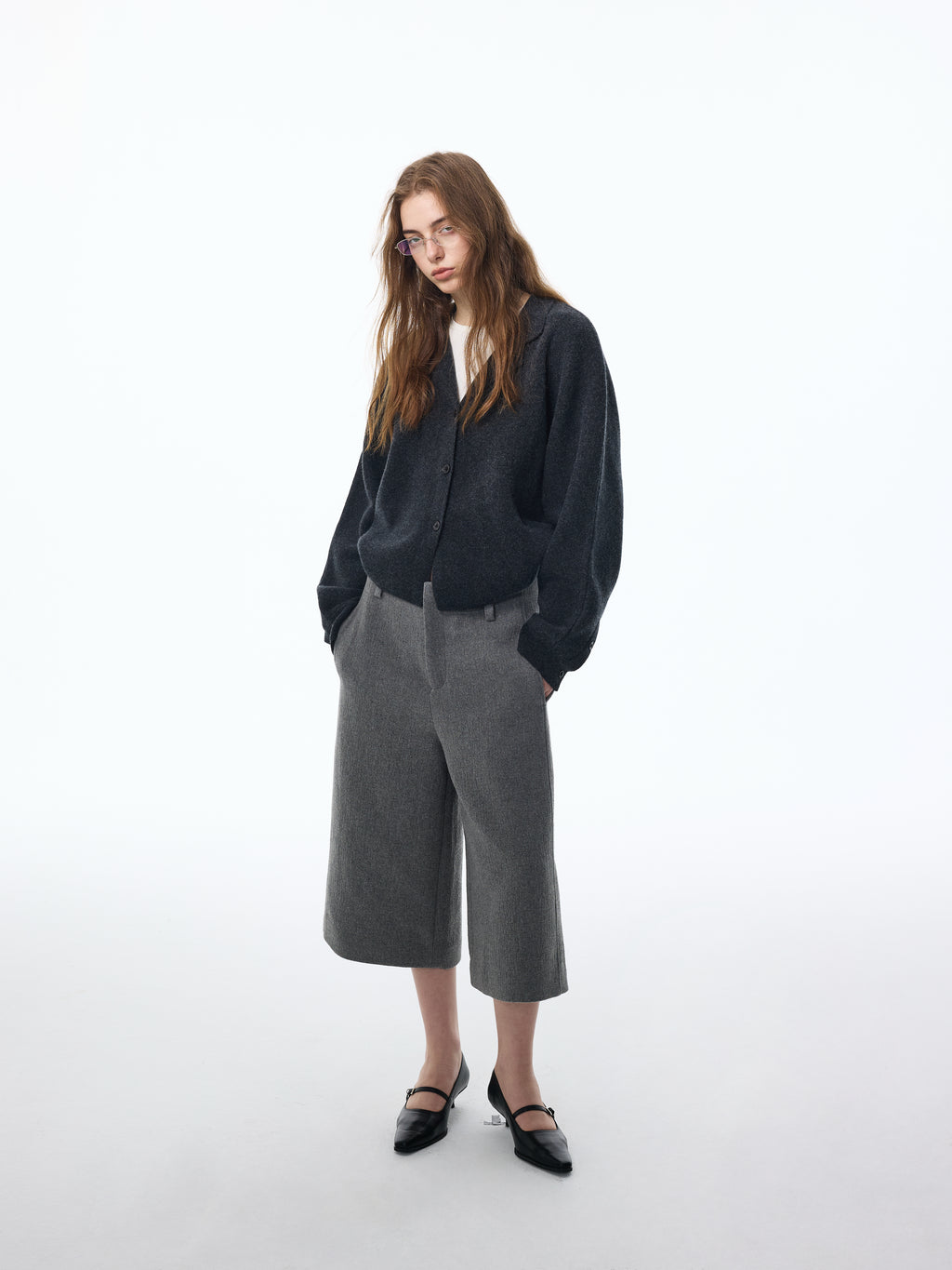 High‑Twist Wool Blazer Knit Cardigan