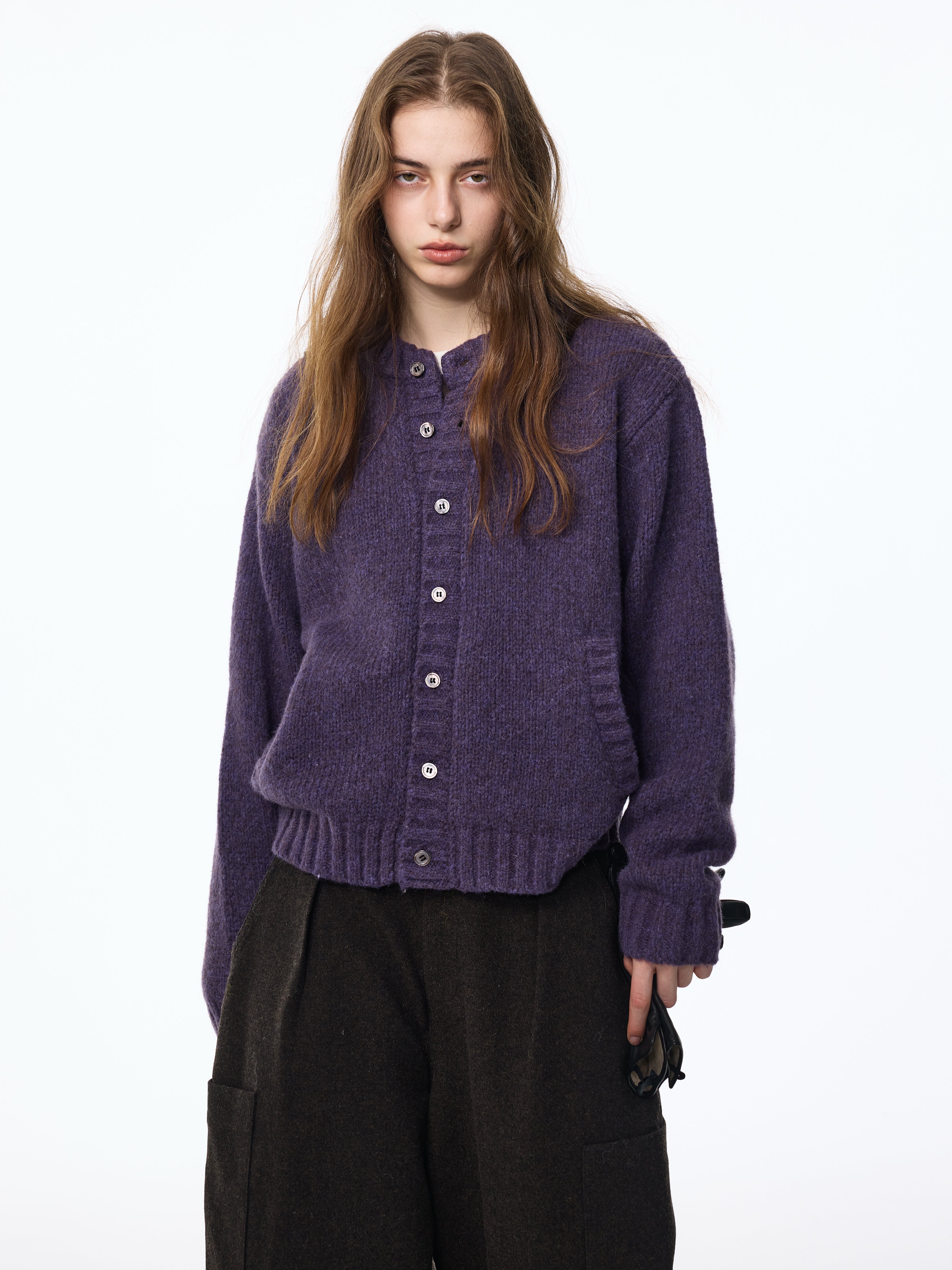 Gilet à poches en laine mélangée