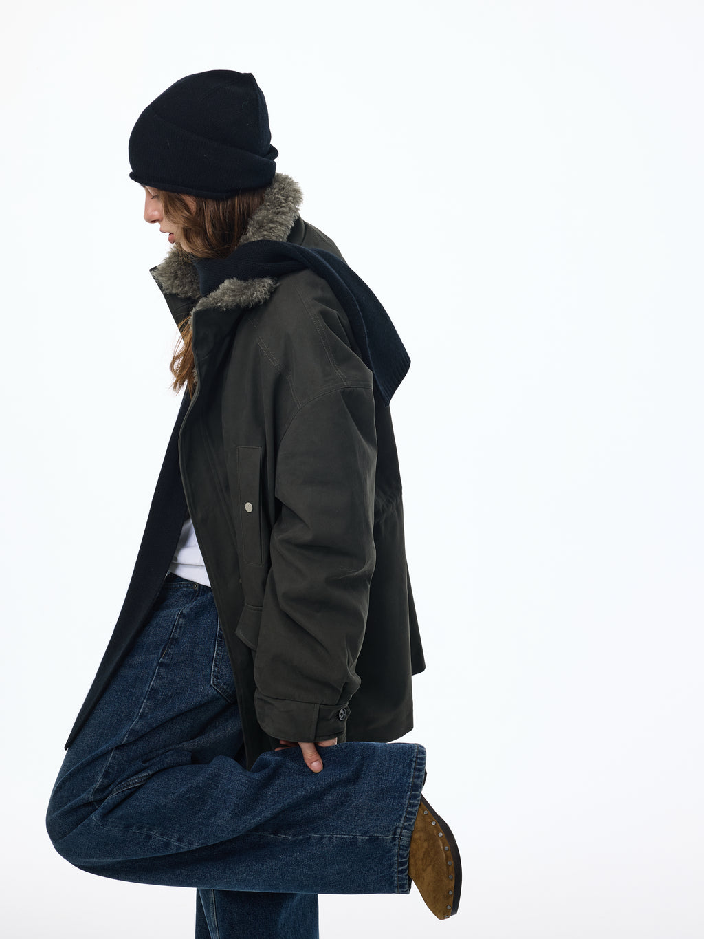 Parka de plumón con capucha desmontable