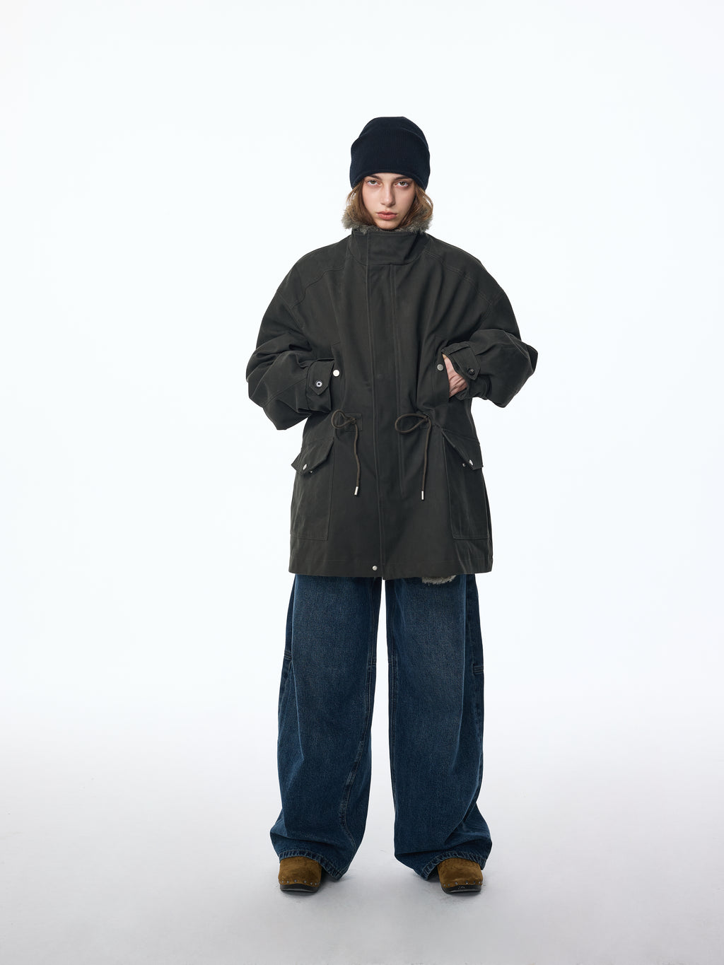 Parka de plumón con capucha desmontable