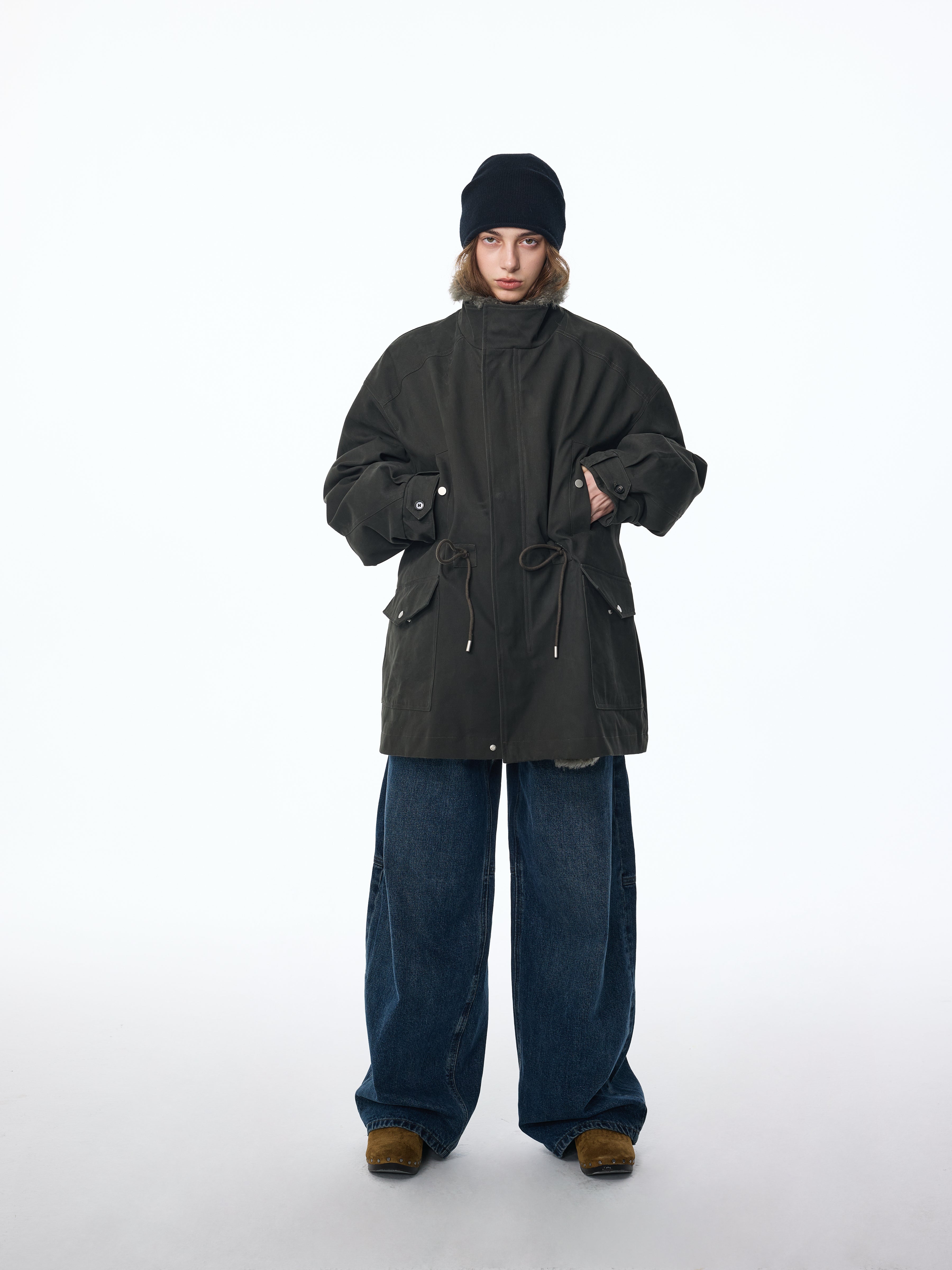 Parka de plumón con capucha desmontable