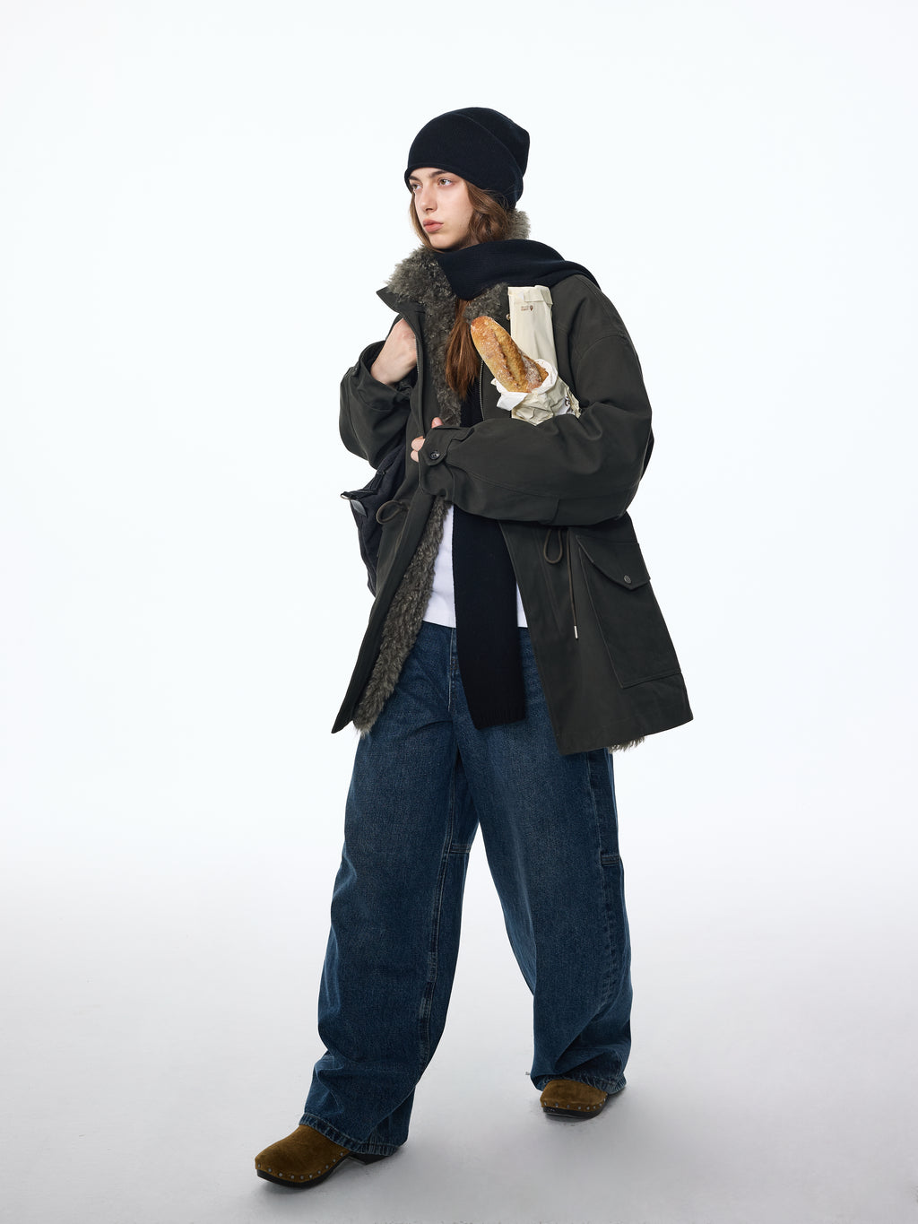 Parka de plumón con capucha desmontable