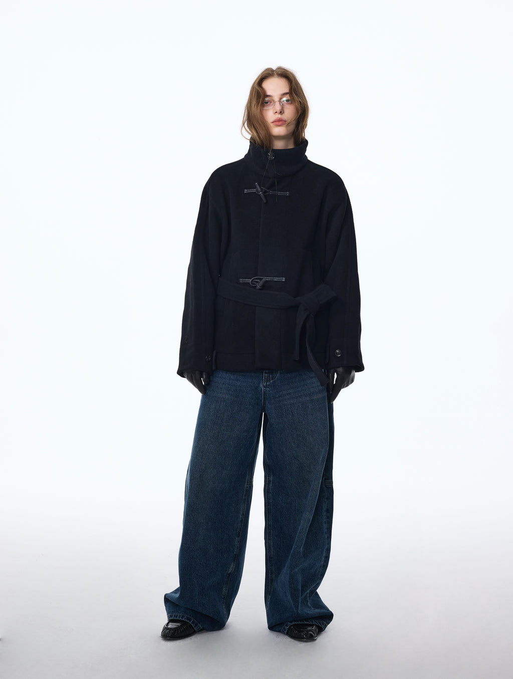 Duffle-coat en laine à haute torsion