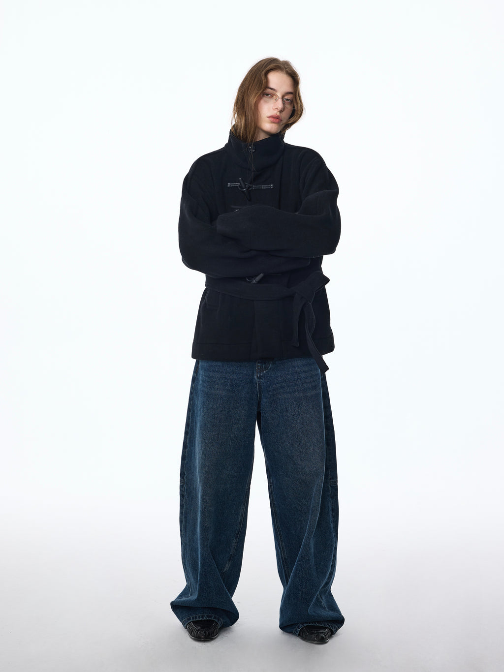 Duffle-coat en laine à haute torsion