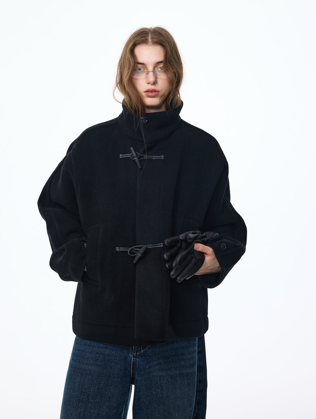 Duffle-coat en laine à haute torsion