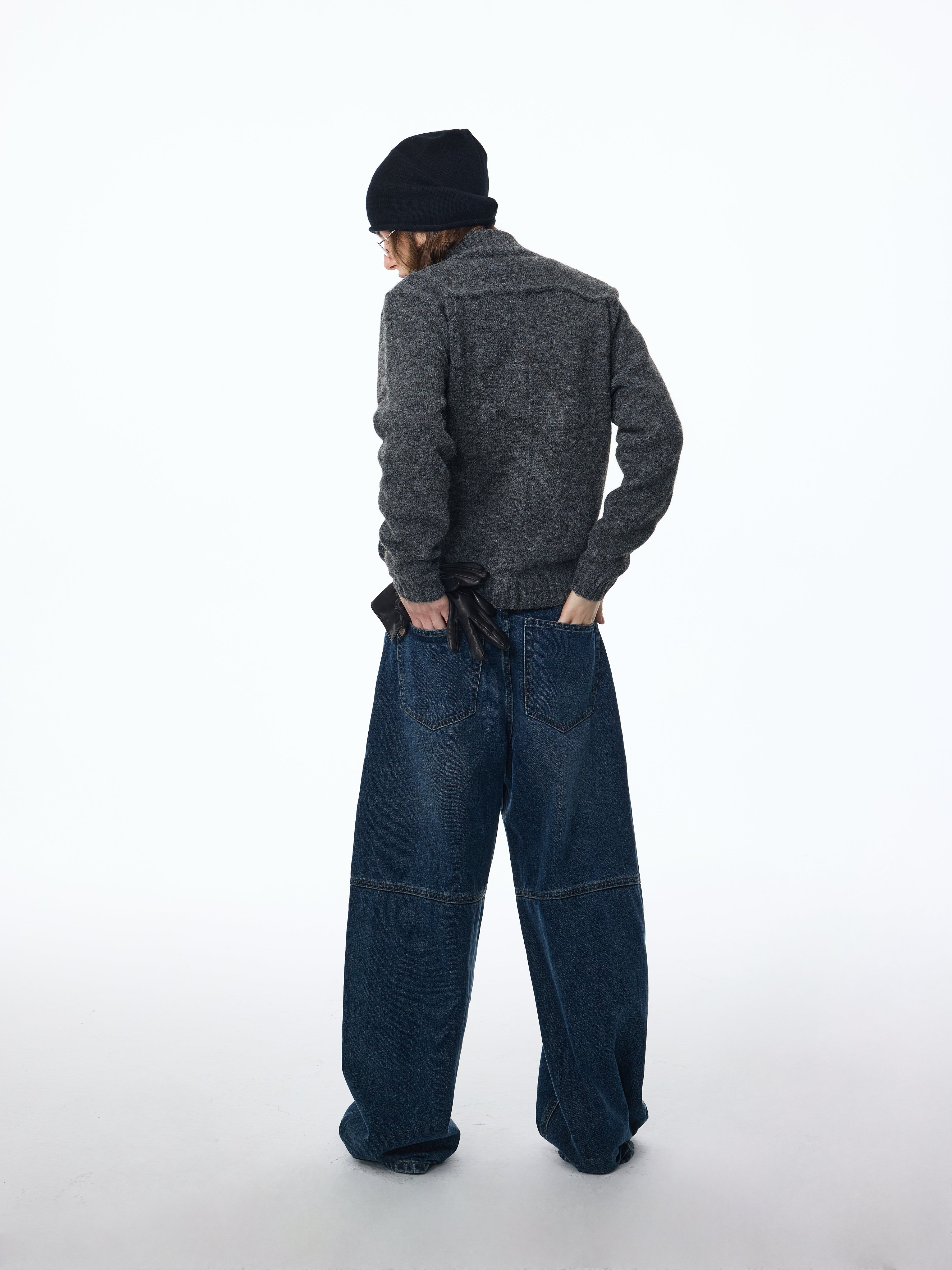 Gilet en maille à col montant et double fermeture éclair