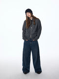 High‑Collar Dual‑Zipper Knit Cardigan