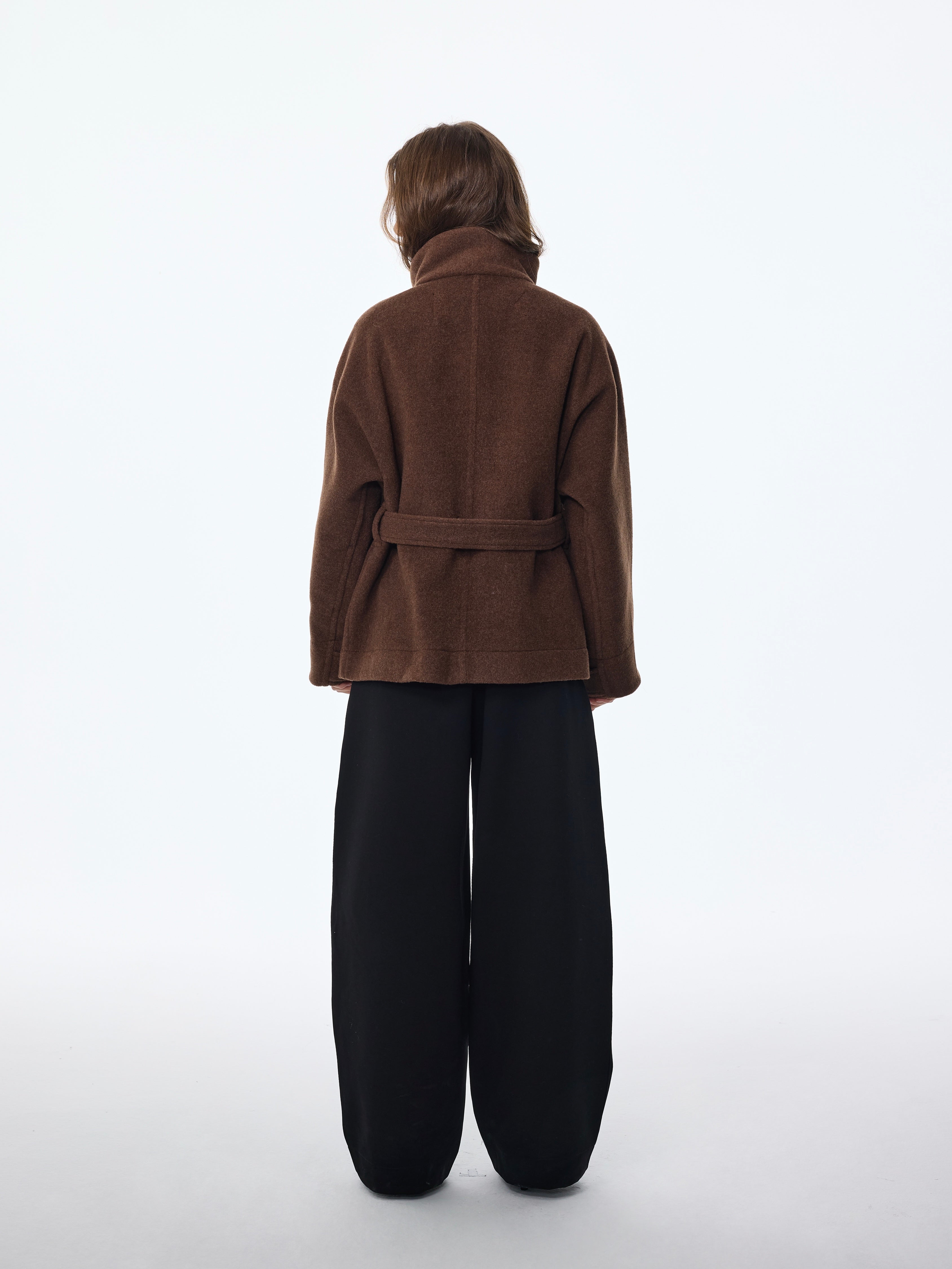 Duffle-coat en laine à haute torsion