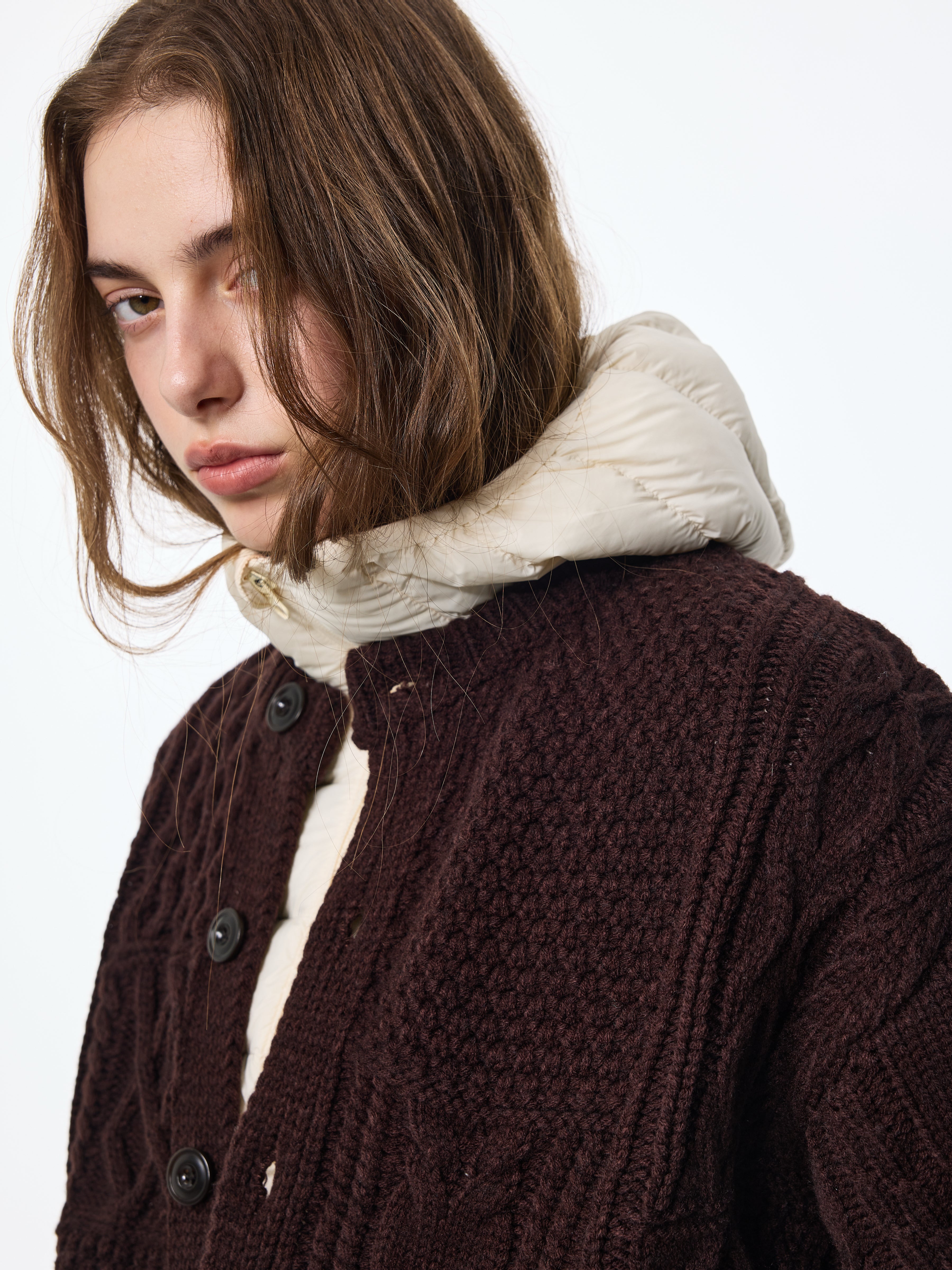 Cárdigan de mezcla de lana con bolsillos