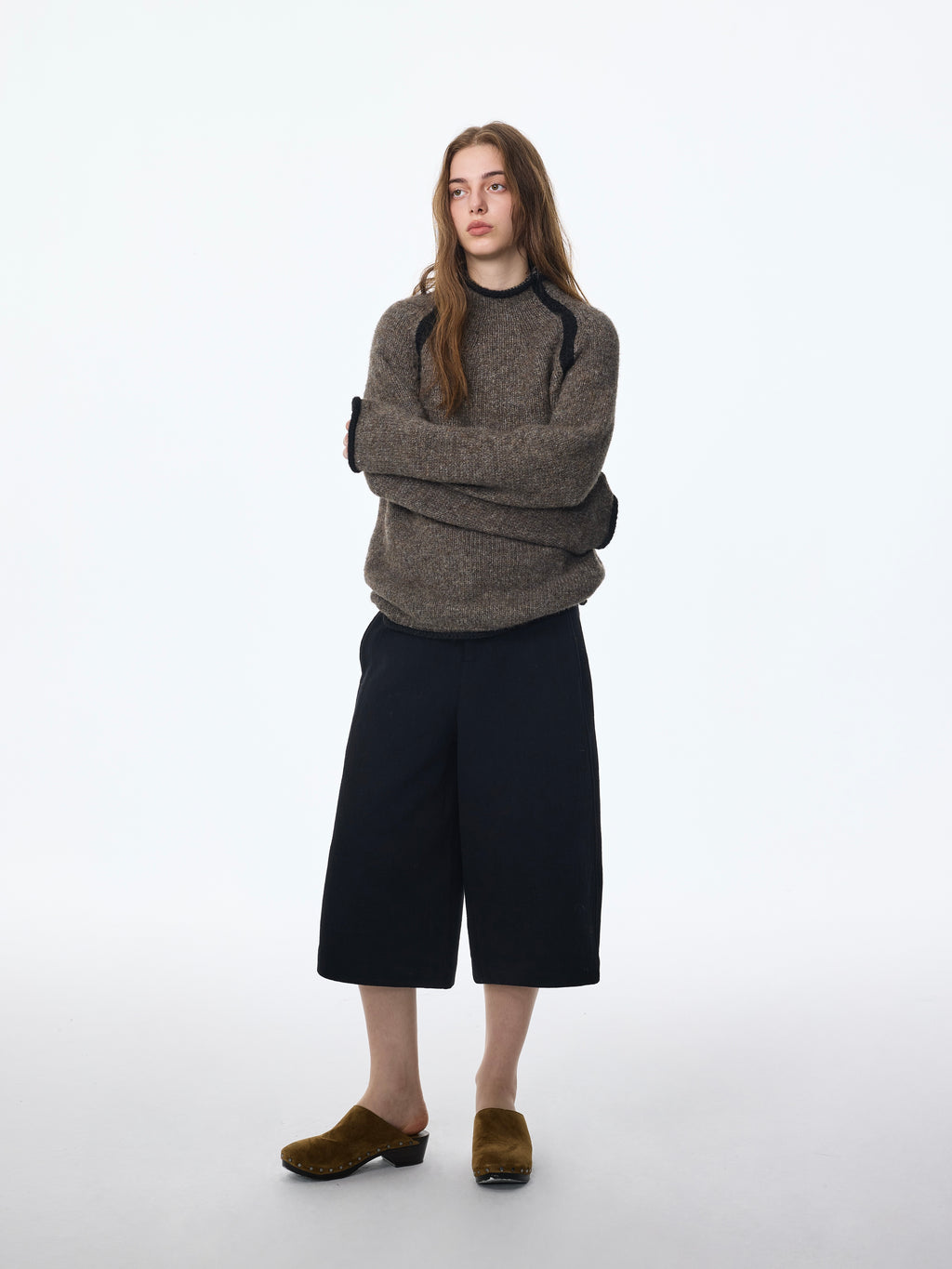 Jersey de cuello alto de mezcla de lana