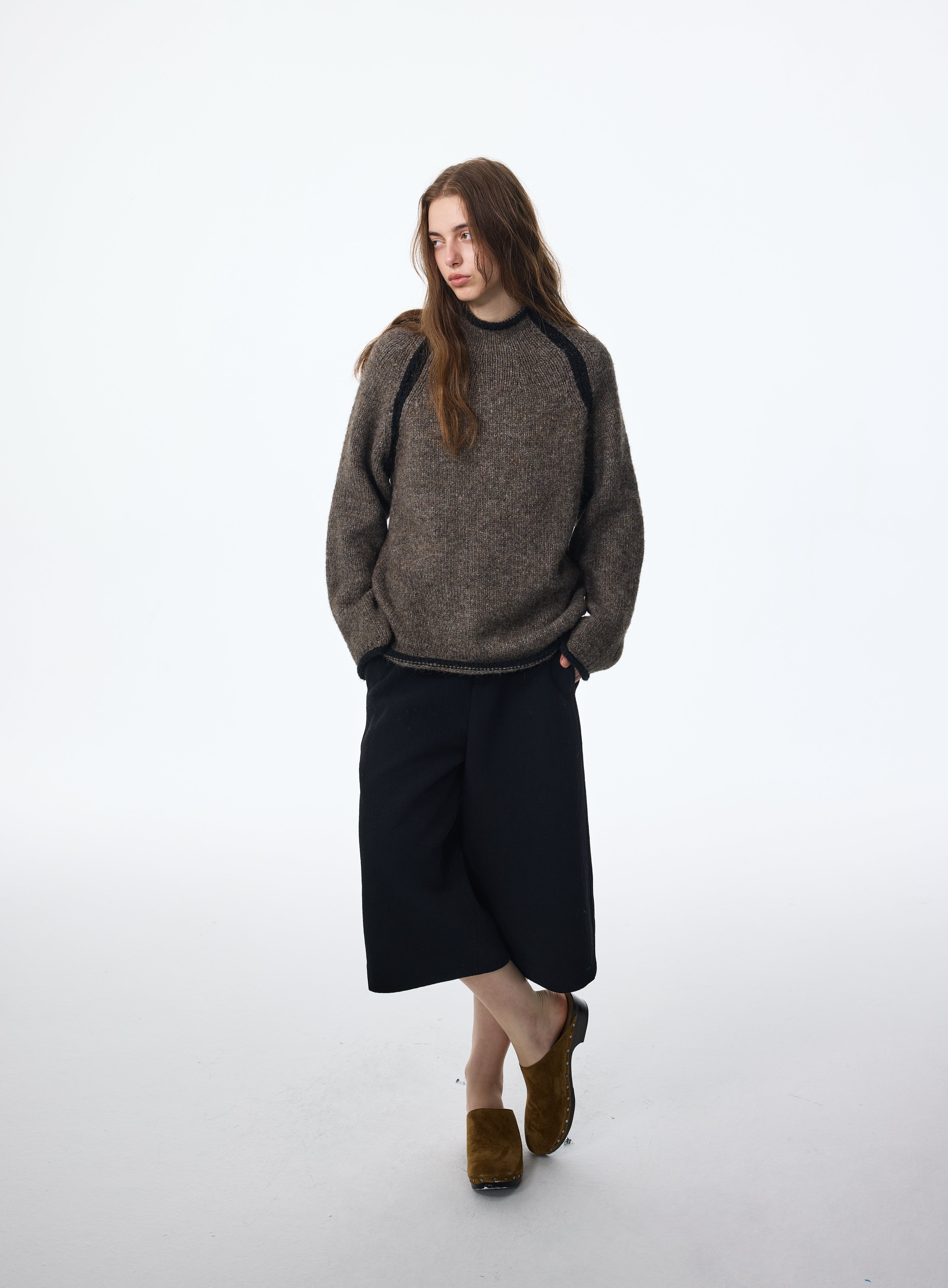 Jersey de cuello alto de mezcla de lana