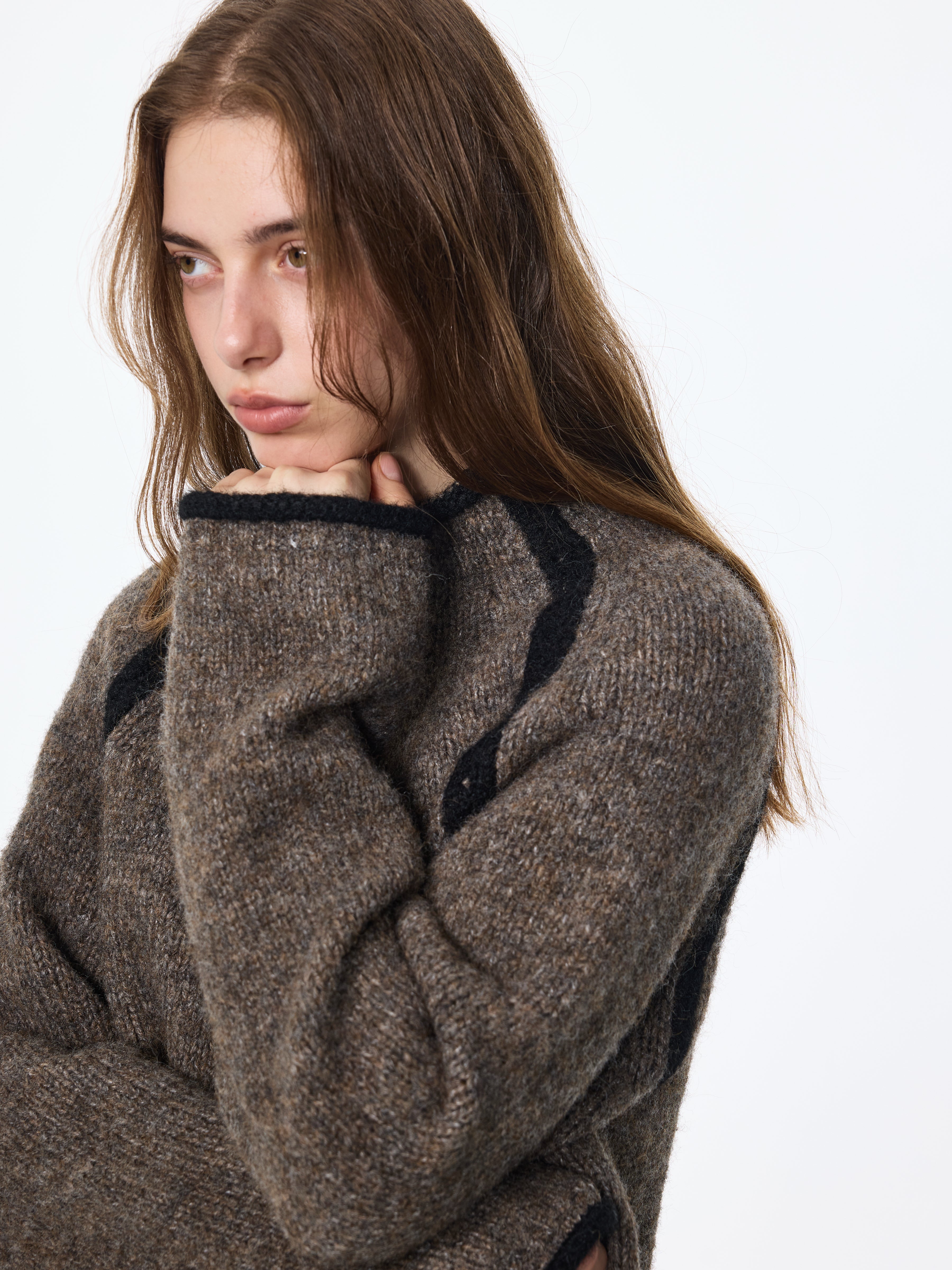 Jersey de cuello alto de mezcla de lana