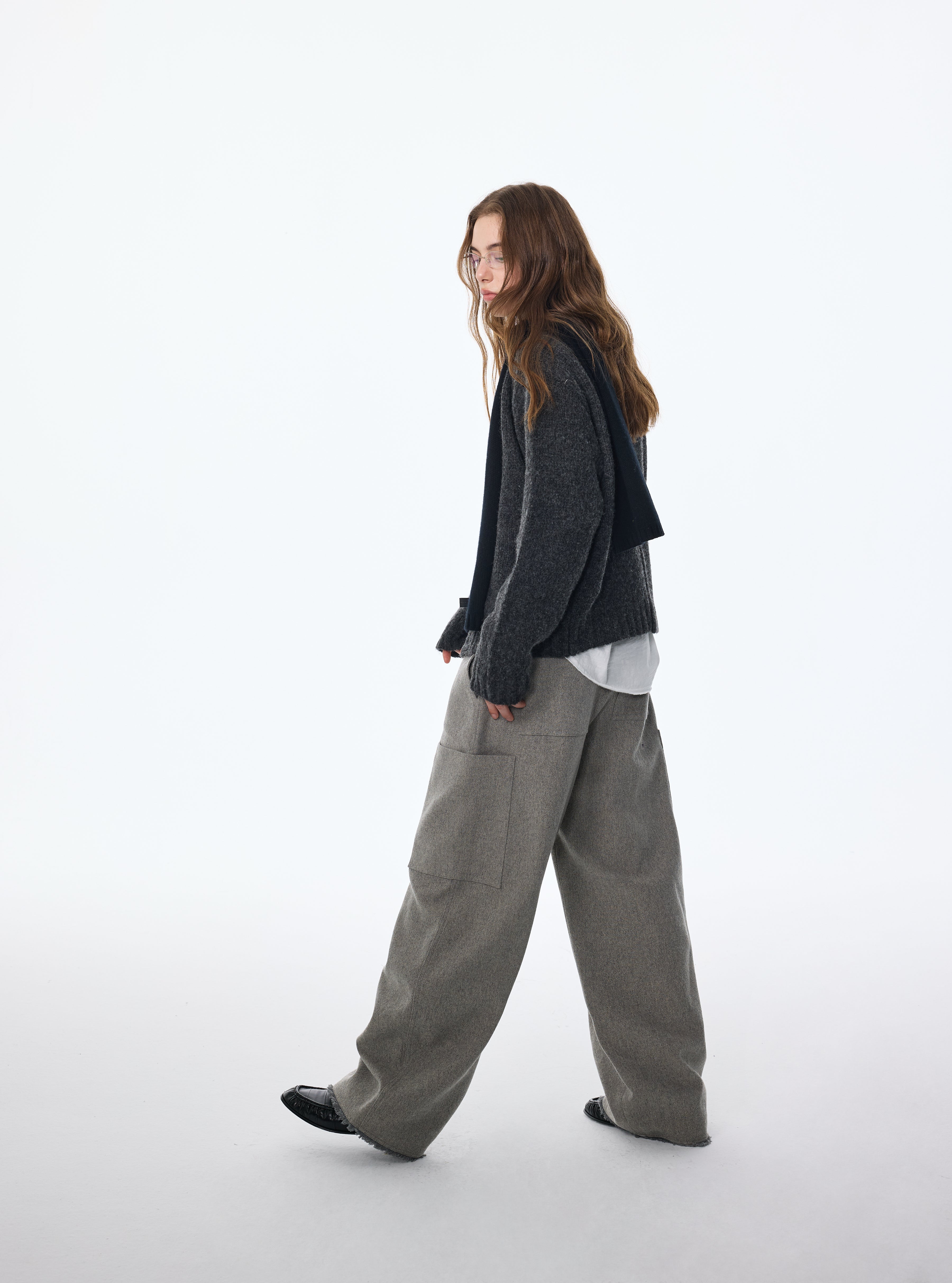 Cárdigan de mezcla de lana con bolsillos