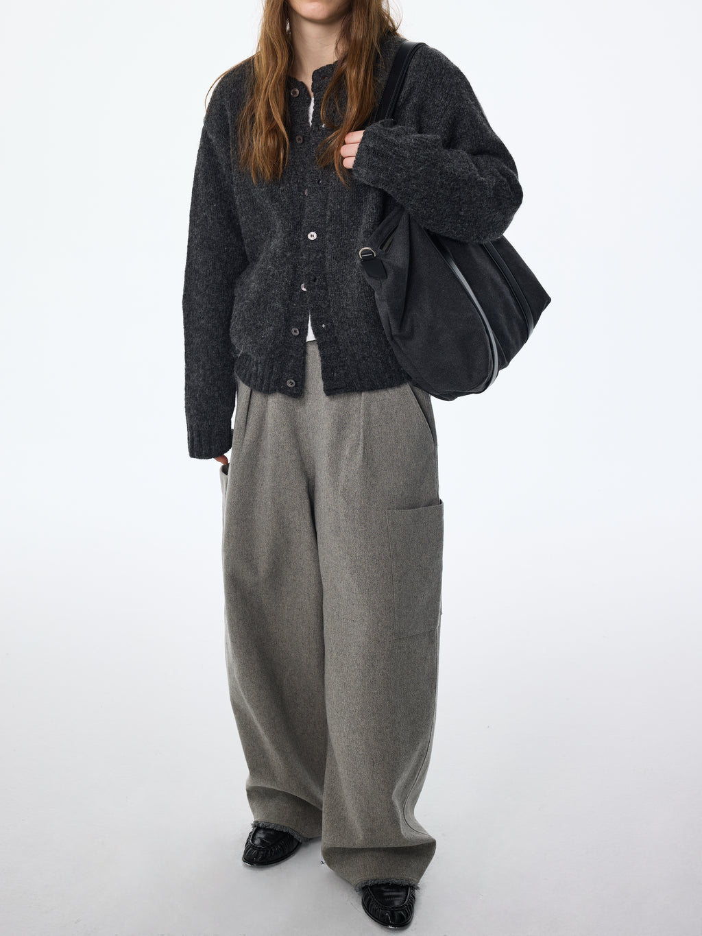 Cárdigan de mezcla de lana con bolsillos