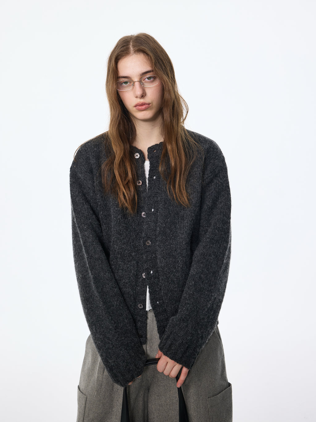 Cárdigan de mezcla de lana con bolsillos