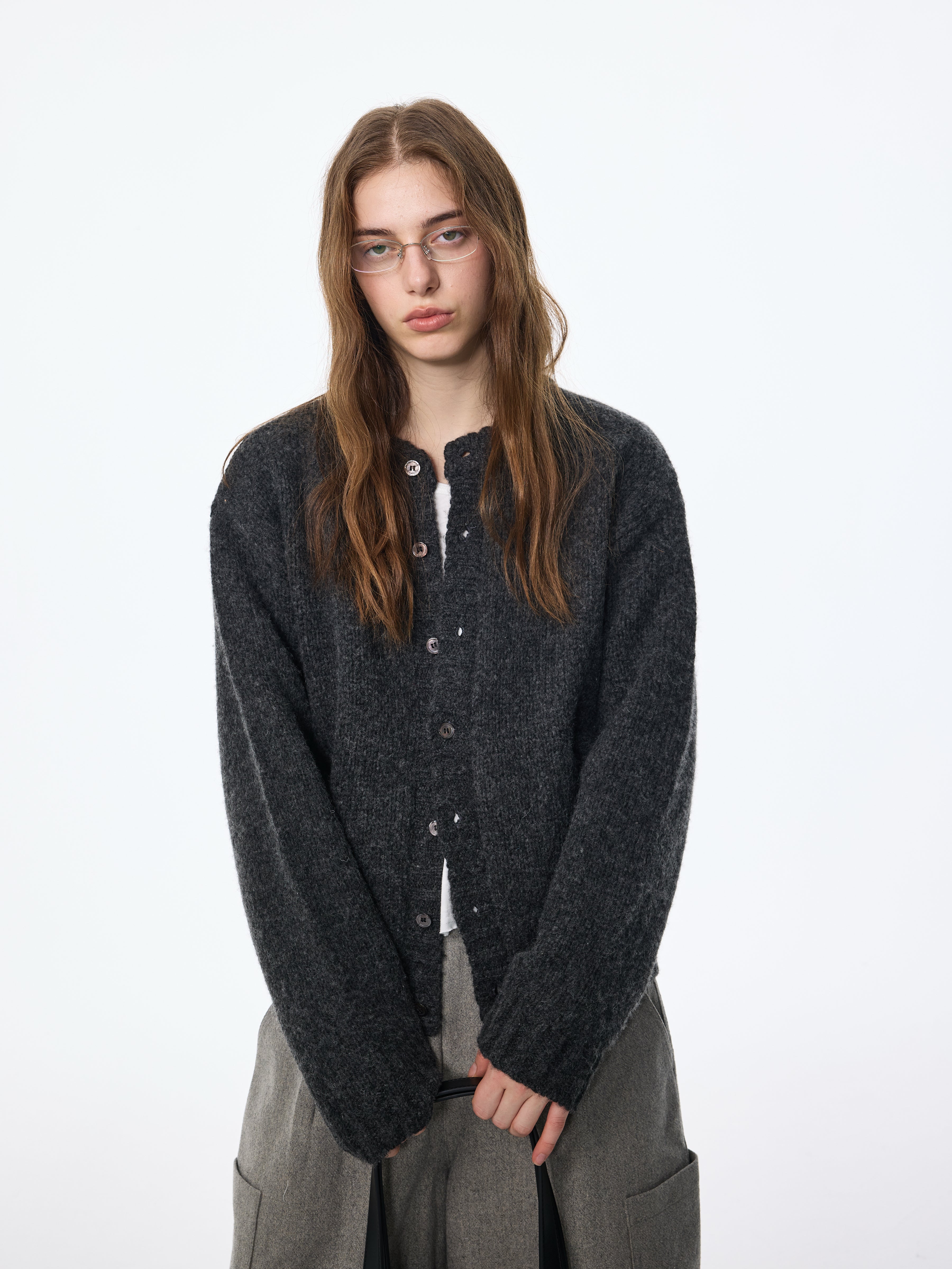 Cárdigan de mezcla de lana con bolsillos