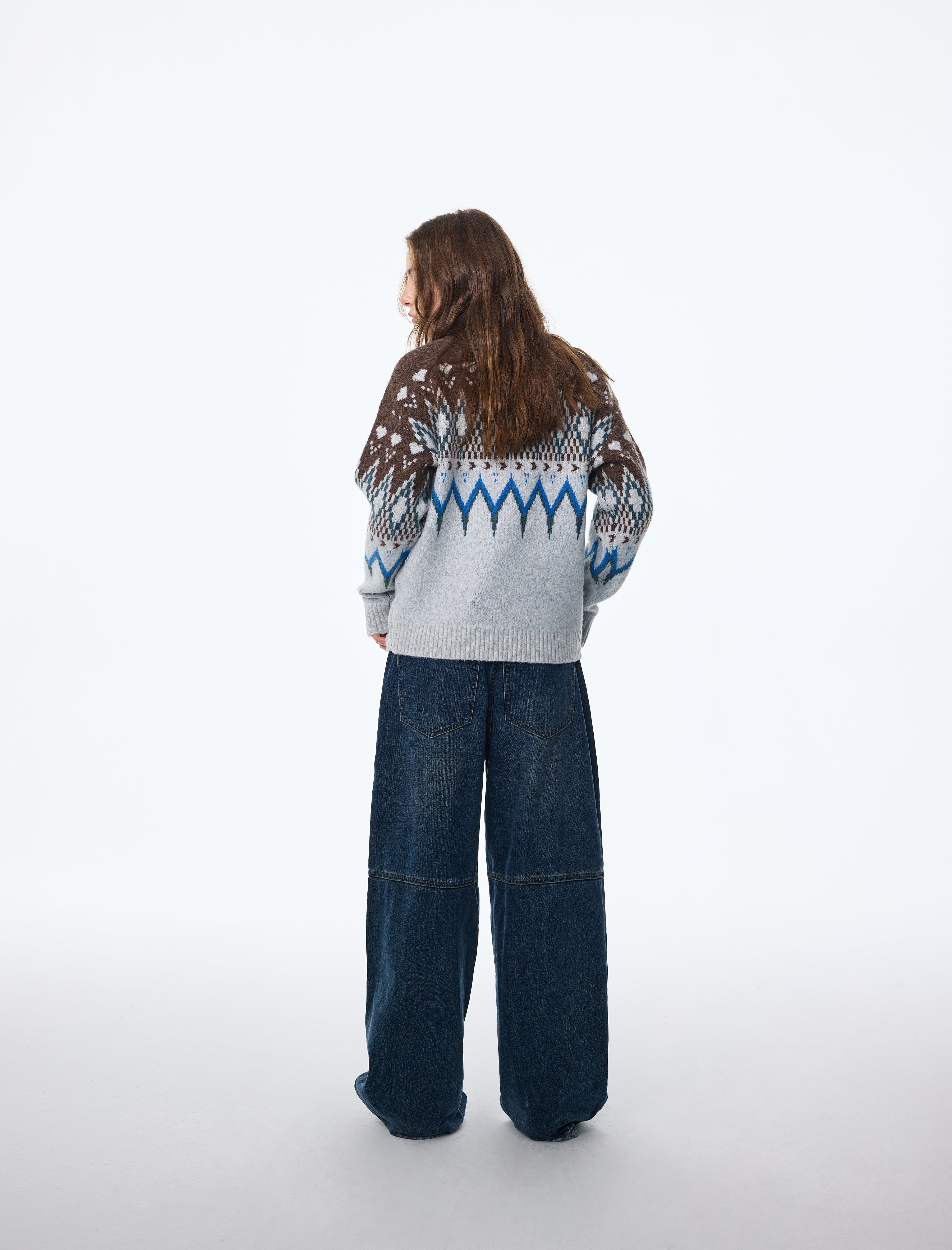 Tejido de punto con patrón de diamantes Fair Isle 