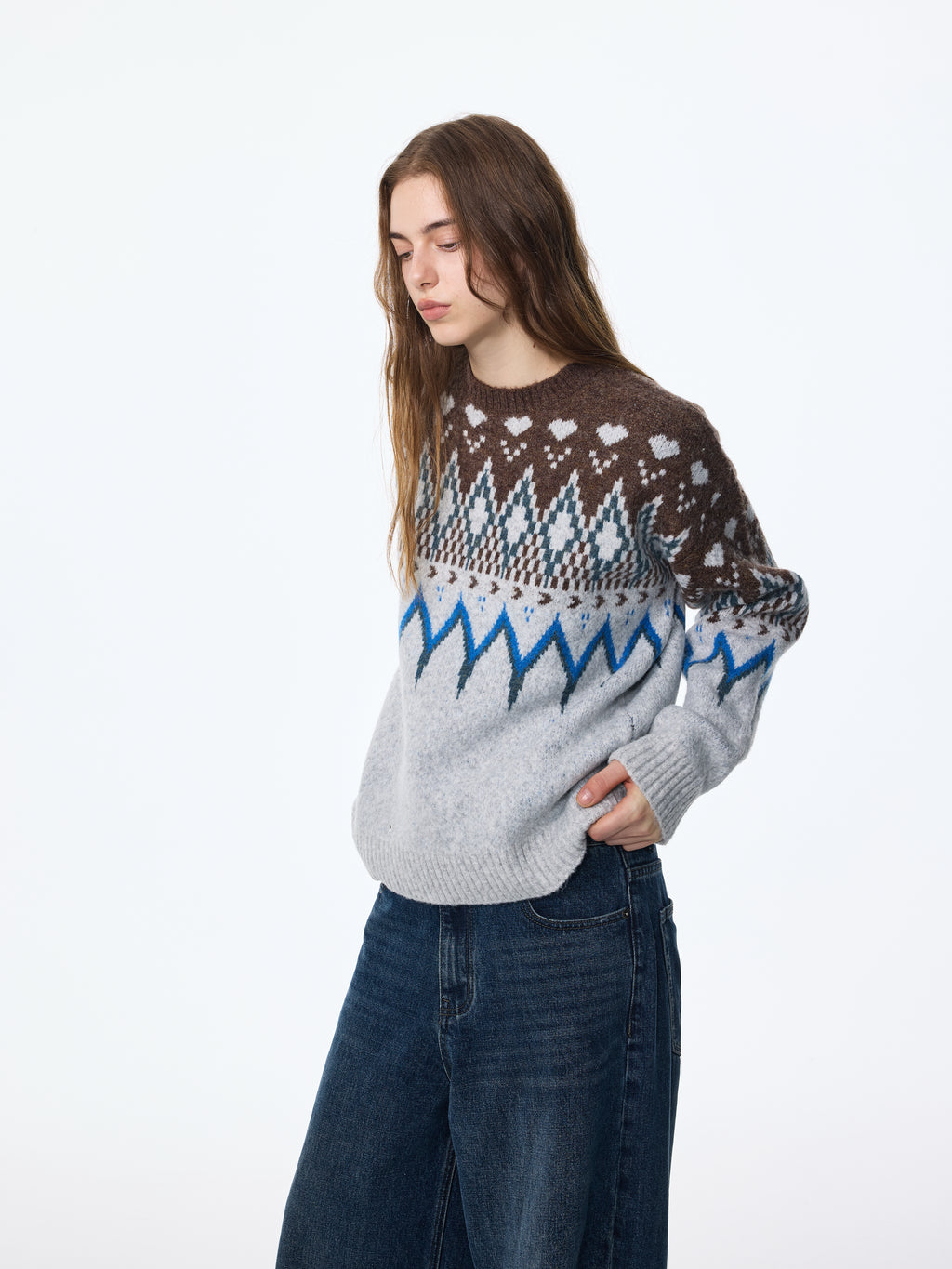 Tricot à motif losanges Fair Isle 