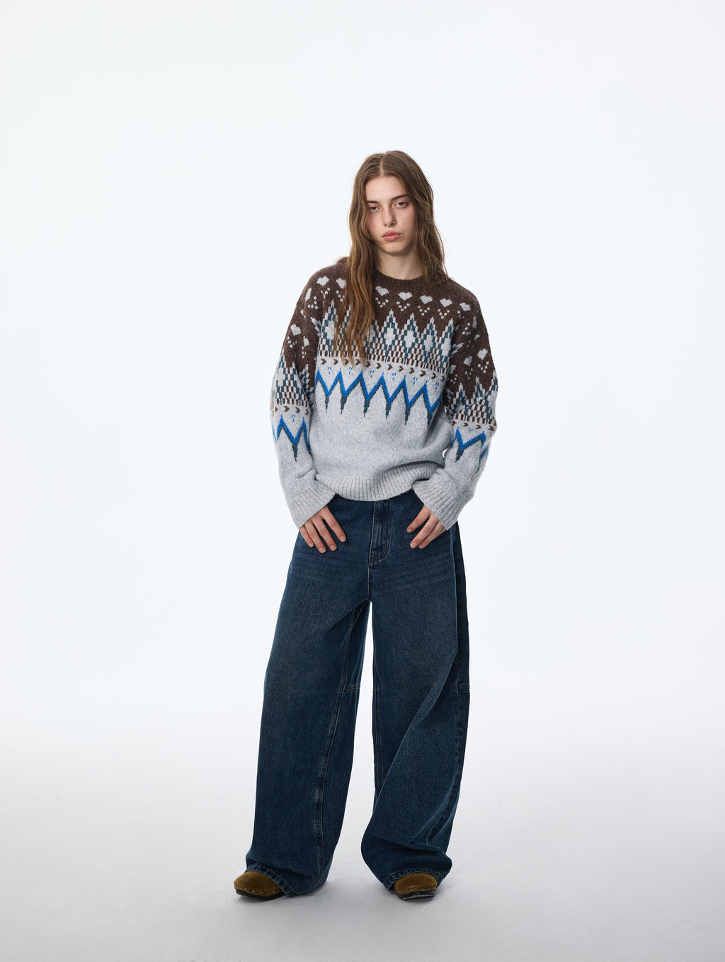 Tricot à motif losanges Fair Isle 