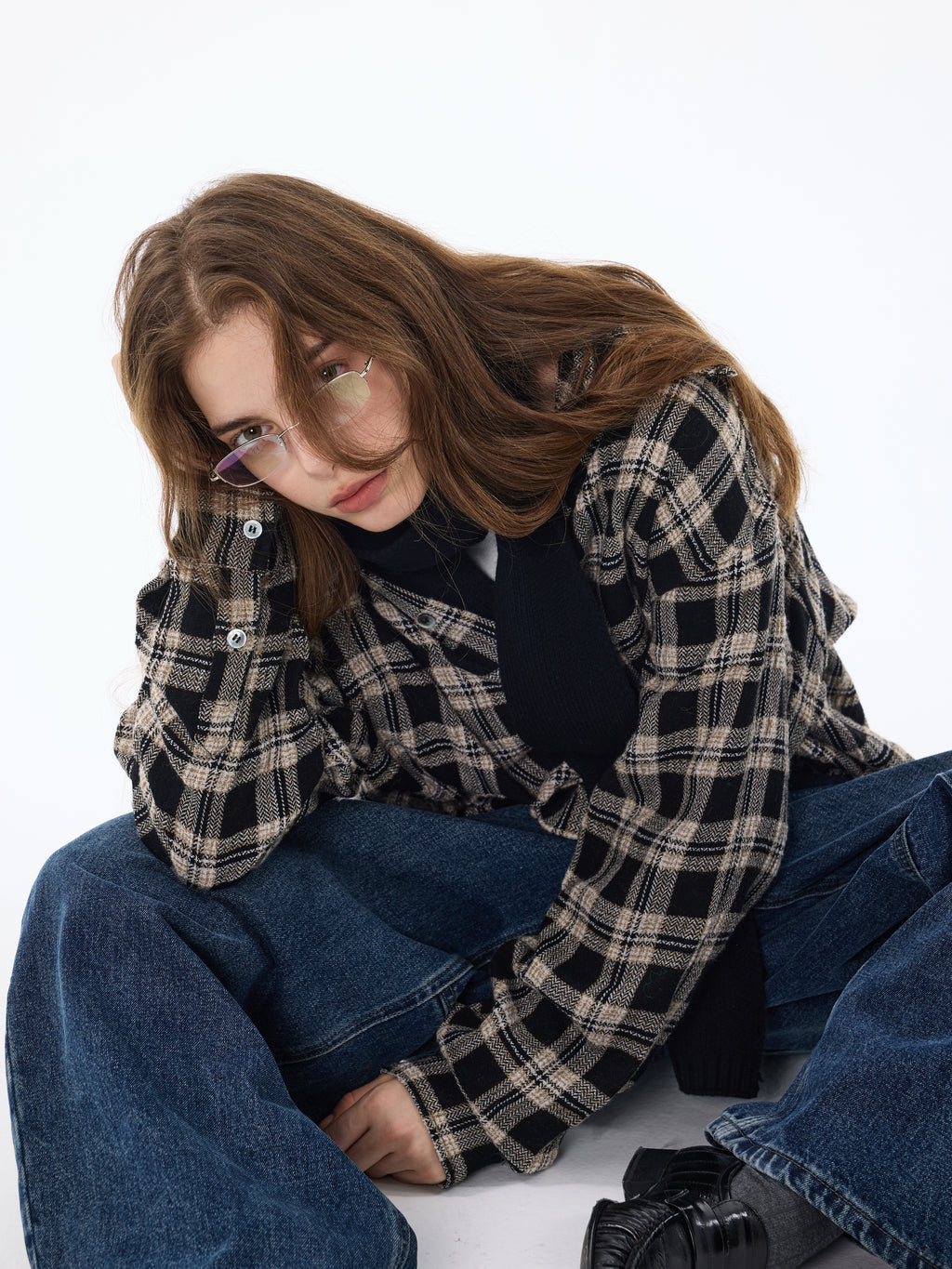 Surchemise à carreaux bouffants