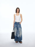 Pattern Soft Wide-Leg Denim