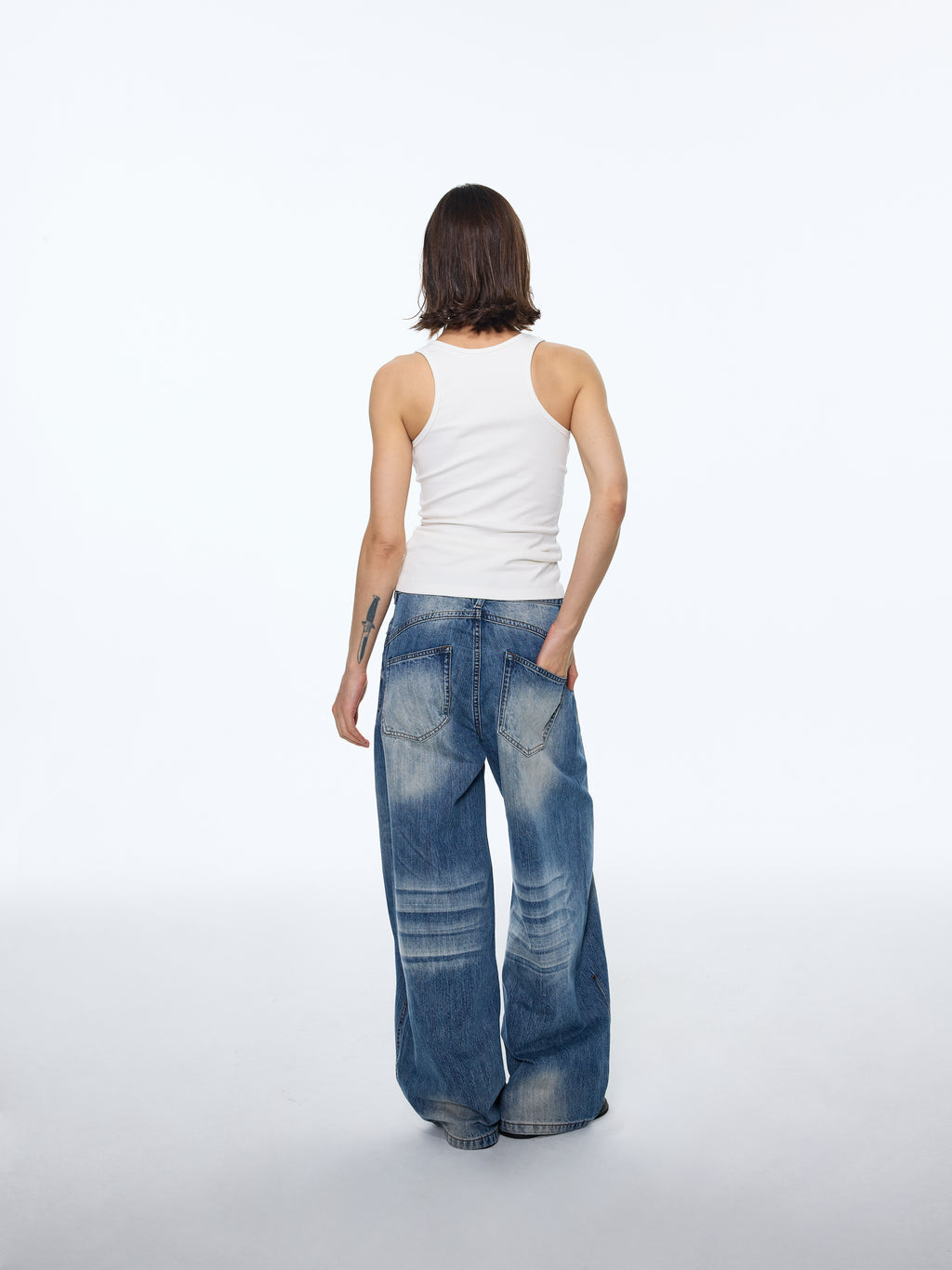 Pattern Soft Wide-Leg Denim