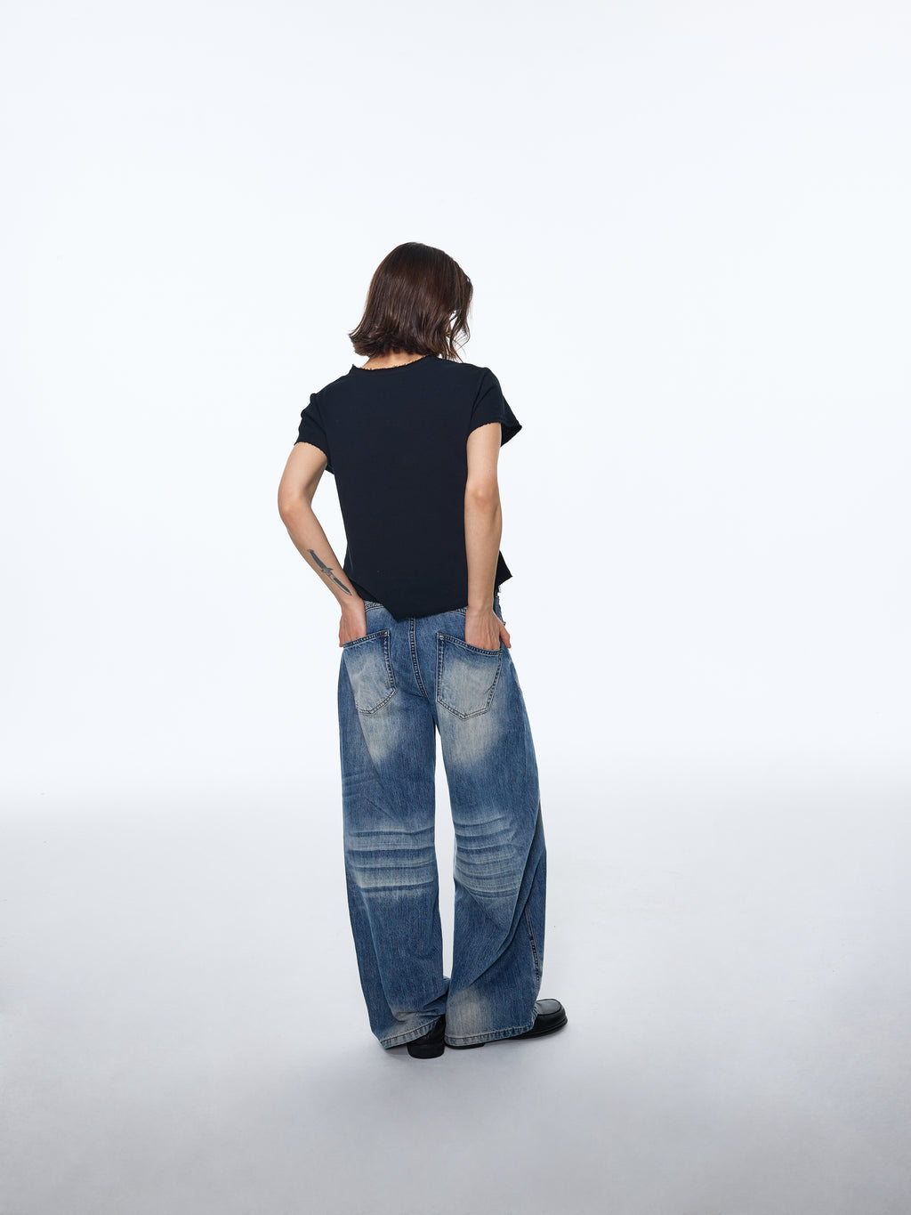 Pattern Soft Wide-Leg Denim
