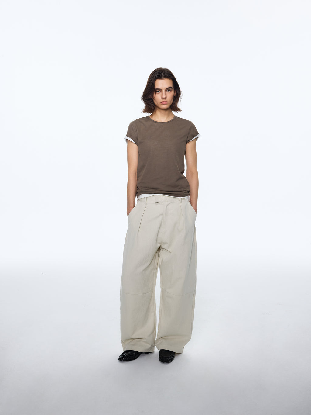 Spliced Layered-Knit Tee